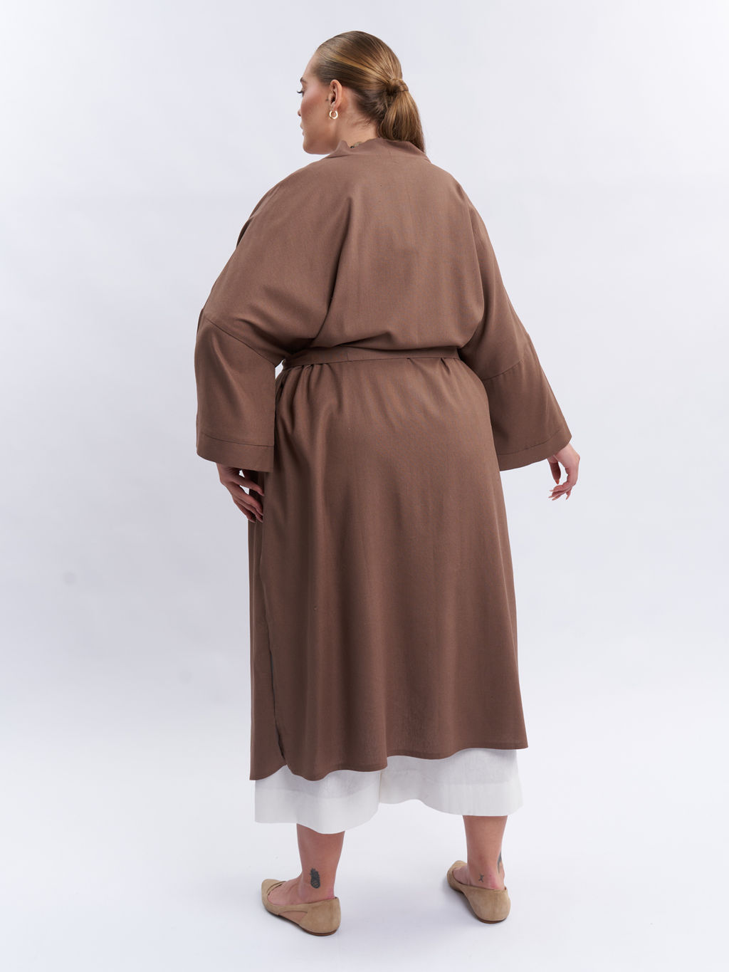 Кардиган льняной длинный TKA04052BEG18