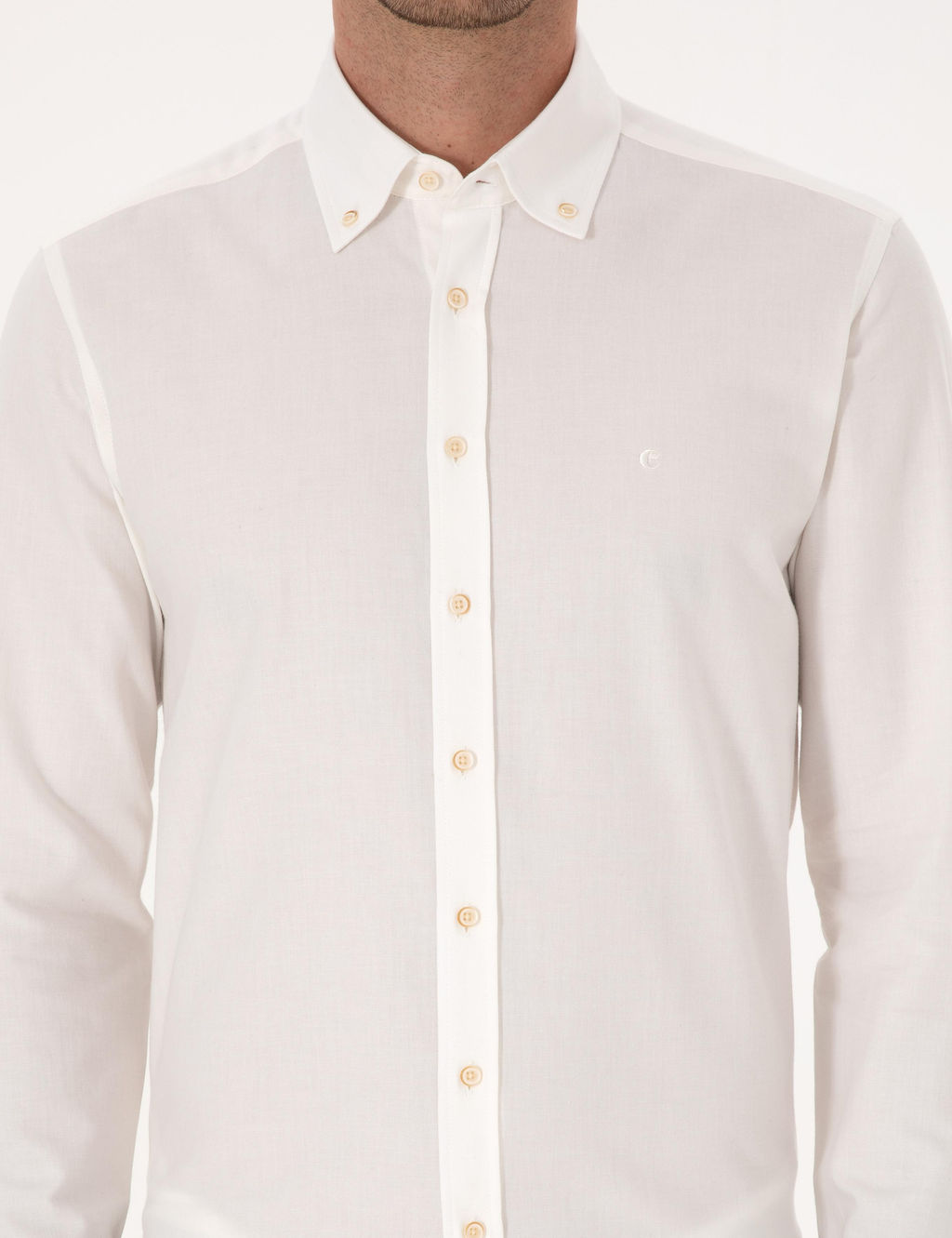 Beyaz Slim Fit Uzun Kollu G_mlek - Cacharel фото 6