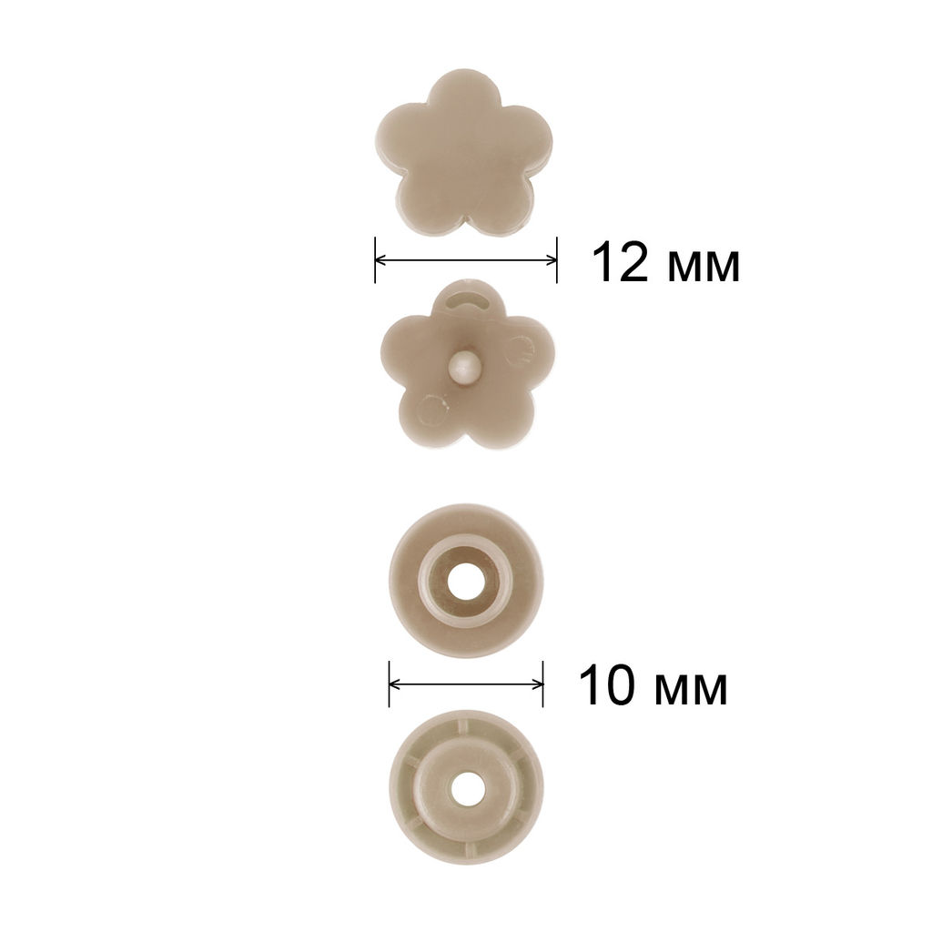 Кнопка Micron POM-12 FL Кнопки пластиковые пластик d 12 мм 15 шт. № 014 серый