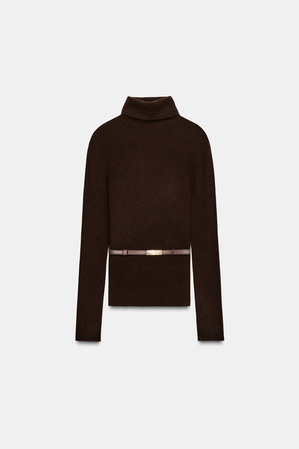 100% WOOL HIGH NECK JUMPER WITH BELT - Zara фото 13