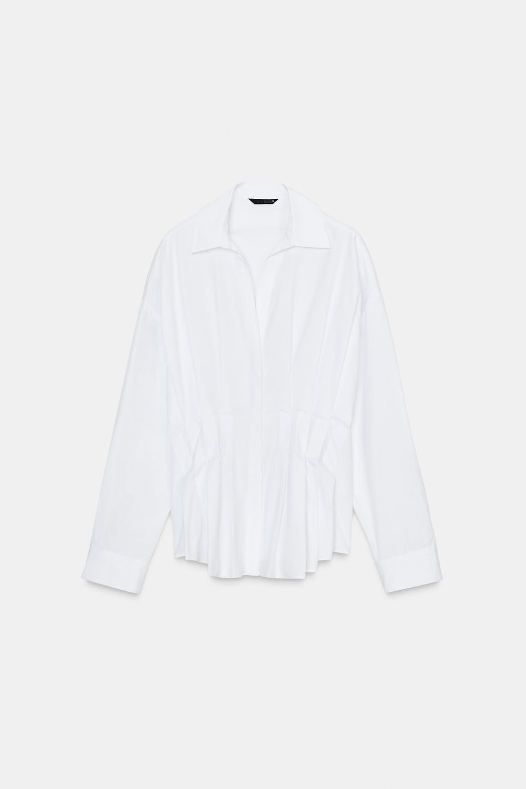 POPLIN SHIRT WITH PLEATS - Zara фото 9