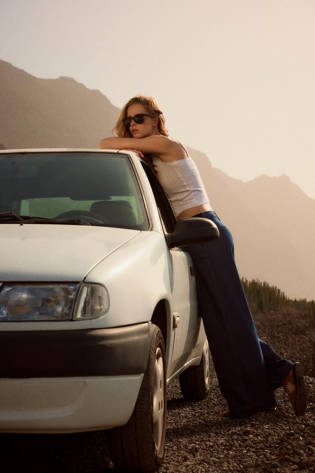 Z1975 WIDE-LEG MID-RISE DARTED JEANS - Zara фото 2