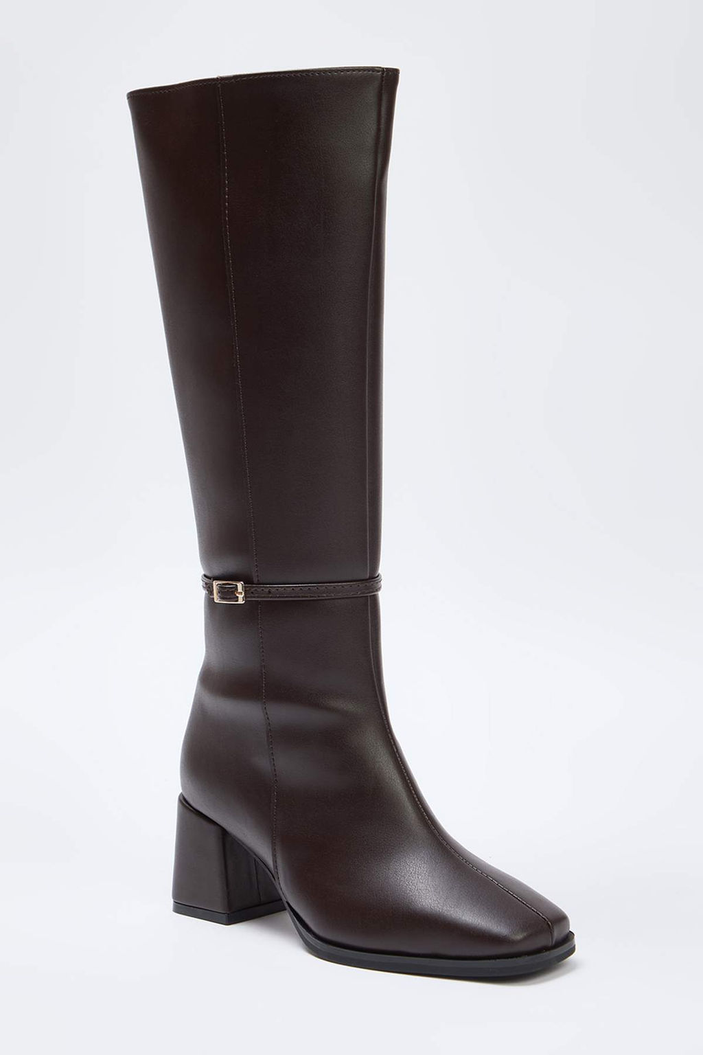 Kahverengi Bant Detayl? Kare Burun Blok Topuklu Kad?n Cizme
TAKAW26CZ00007 - Trendyolmilla фото 4