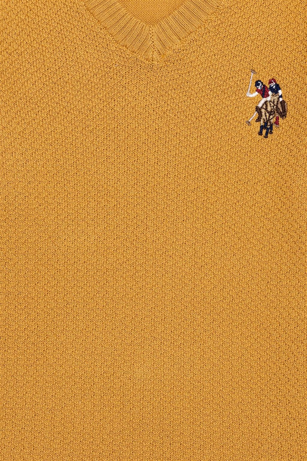 Boy Saffron V - Neck Knitwear Sweater Basic - U.s. polo assn фото 4