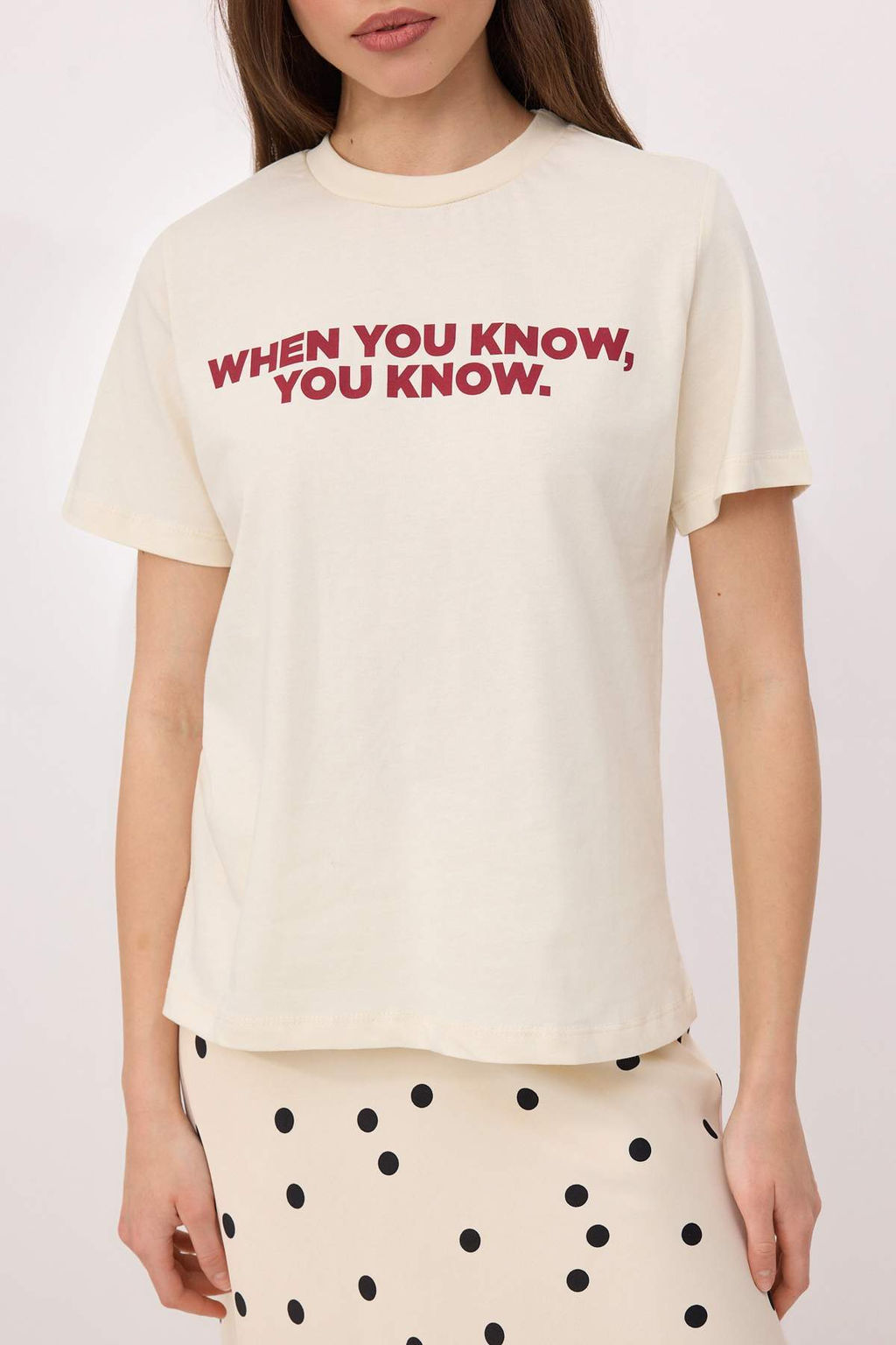 Ekru Slogan Regular/Normal Kal?p K?sa Kollu Tok %100 Pamuk Orme T-Shirt TWOSS26TS00155 - Trendyolmilla фото 3
