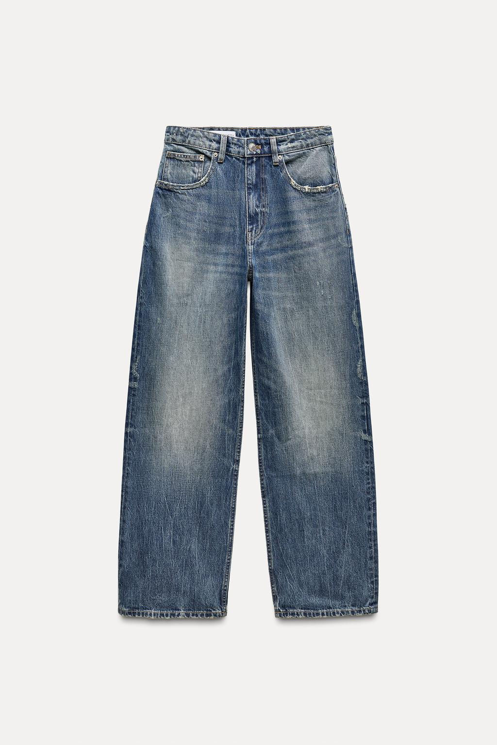 RELAXED OVERSIZE TAPERED HIGH-WAIST TRF JEANS - Zara фото 14
