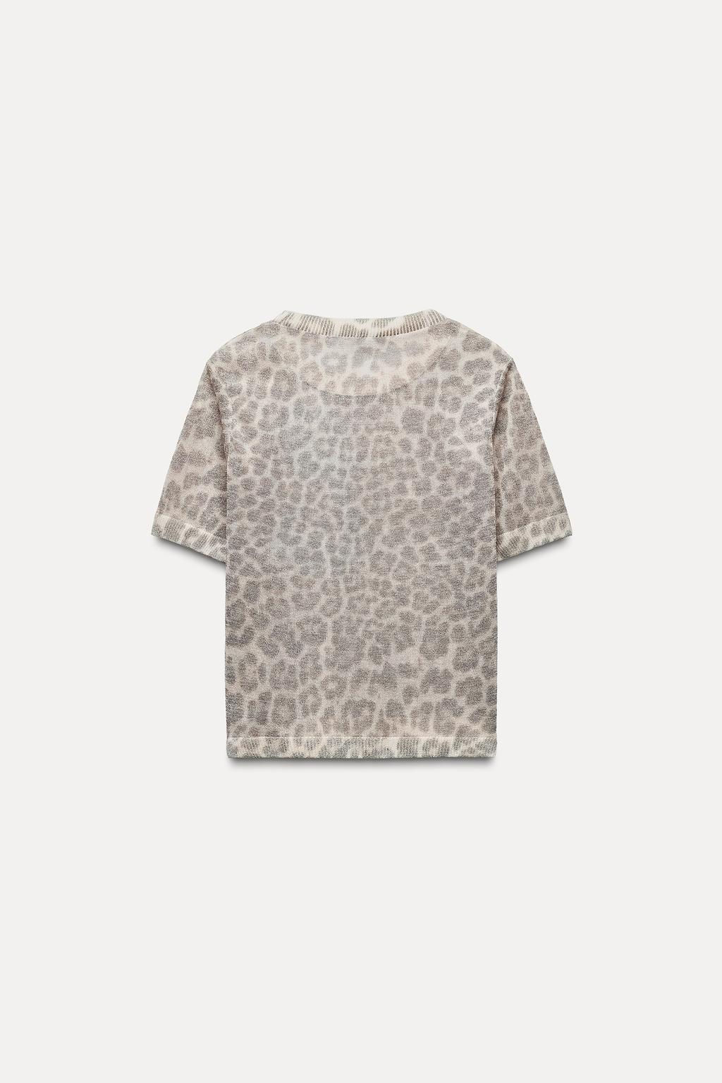 ANIMAL PRINT FINE KNIT TOP - Zara фото 7