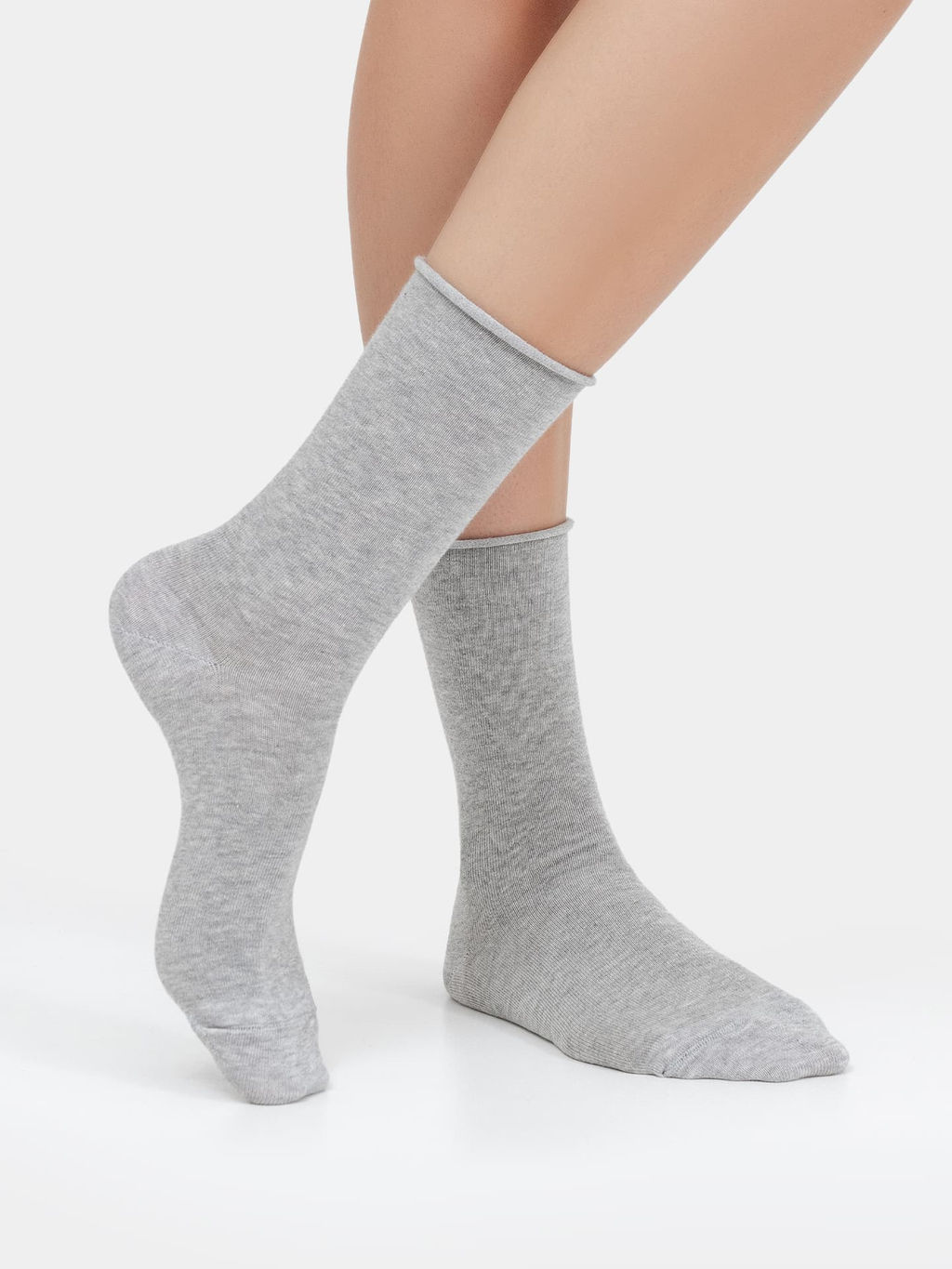 Цена за 5 пар! Женские высокие носки в цвете серый меланж - Mark formelle фото 2