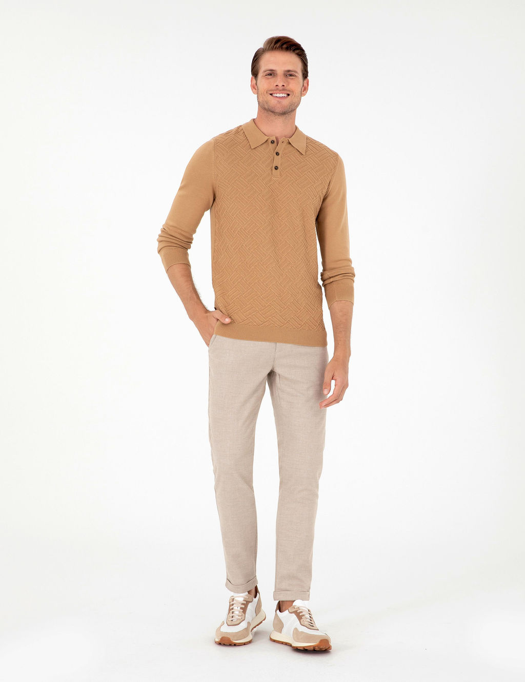 Bej Slim Fit Kanvas Pantolon - Pierre cardin фото 3