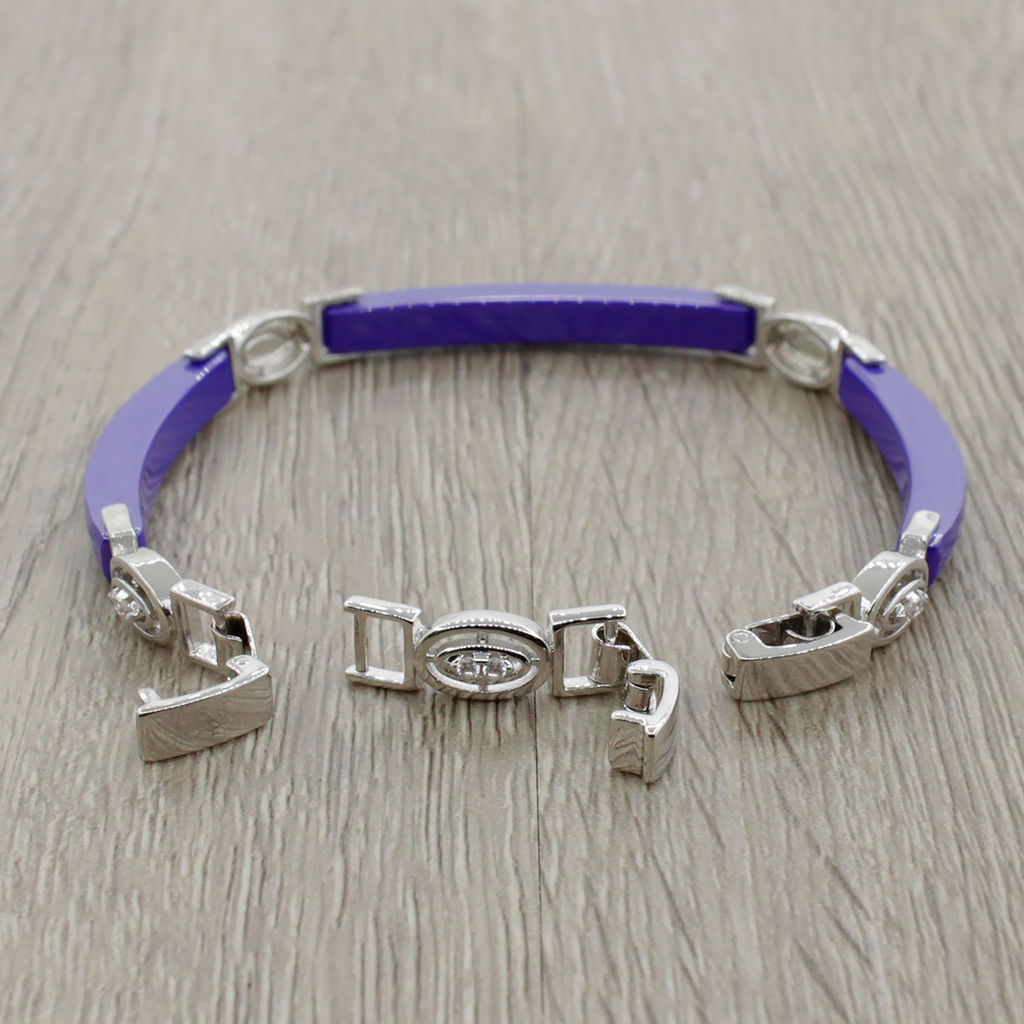 Браслет Лили из голубой керамики покрытие светлый металл - Agat77 фото 2