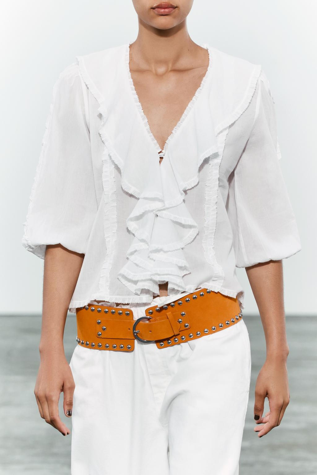 STUDDED LEATHER CORSET BELT - Zara фото 2