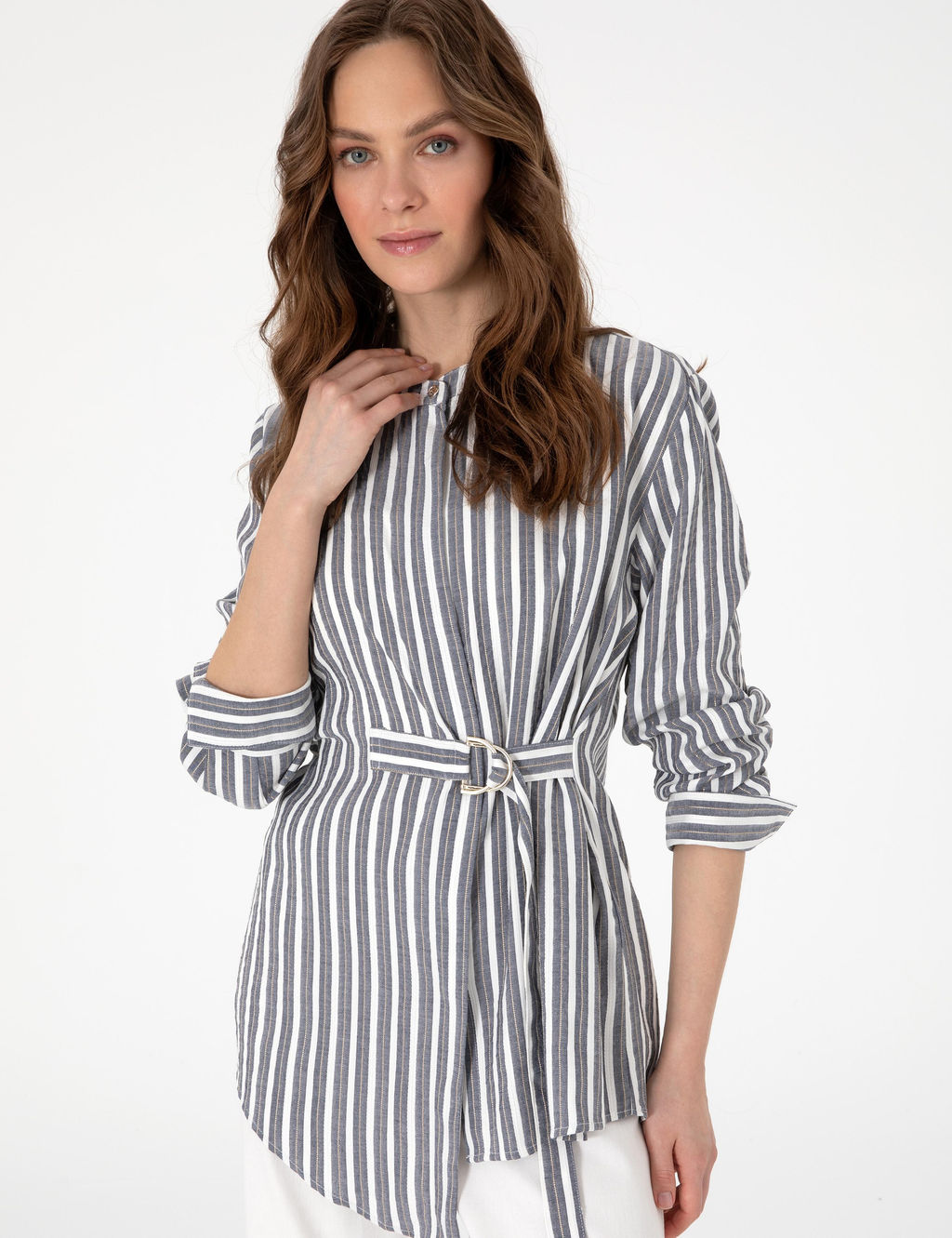 _ndigo Comfort Fit Uzun Kollu G_mlek