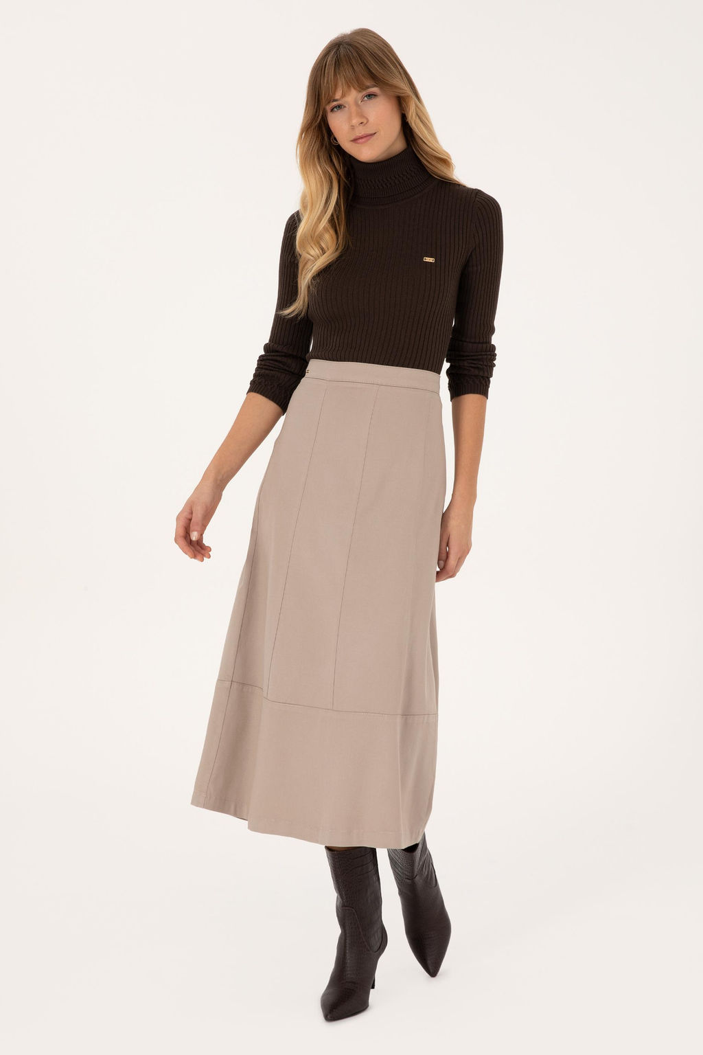 Kad_n Koyu Bej Dokuma Etek - U.s. polo assn фото 3