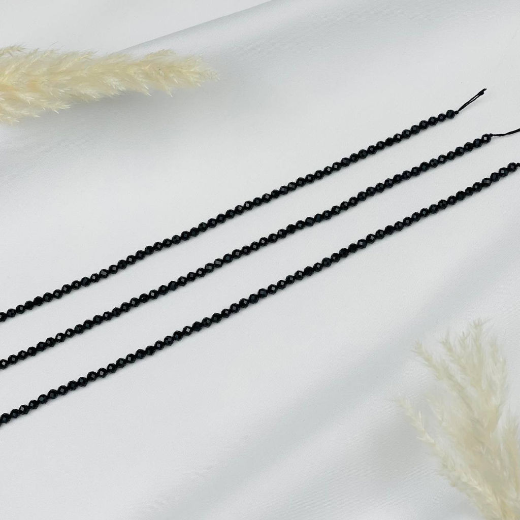 Бусины из черного Агата (135 бусин) 40 см