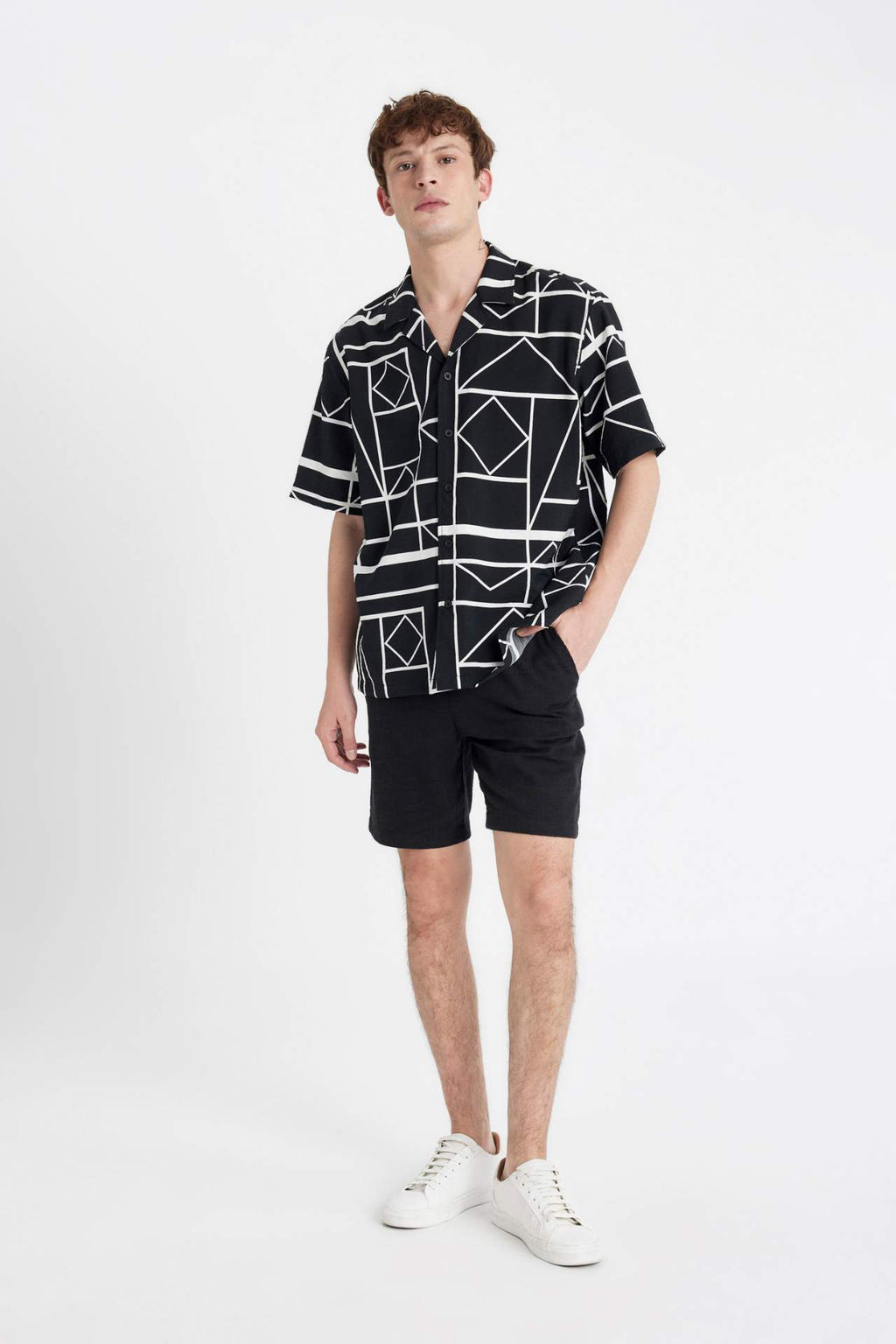 Relax Fit Pamuklu Bermuda Sort - Defacto фото 2