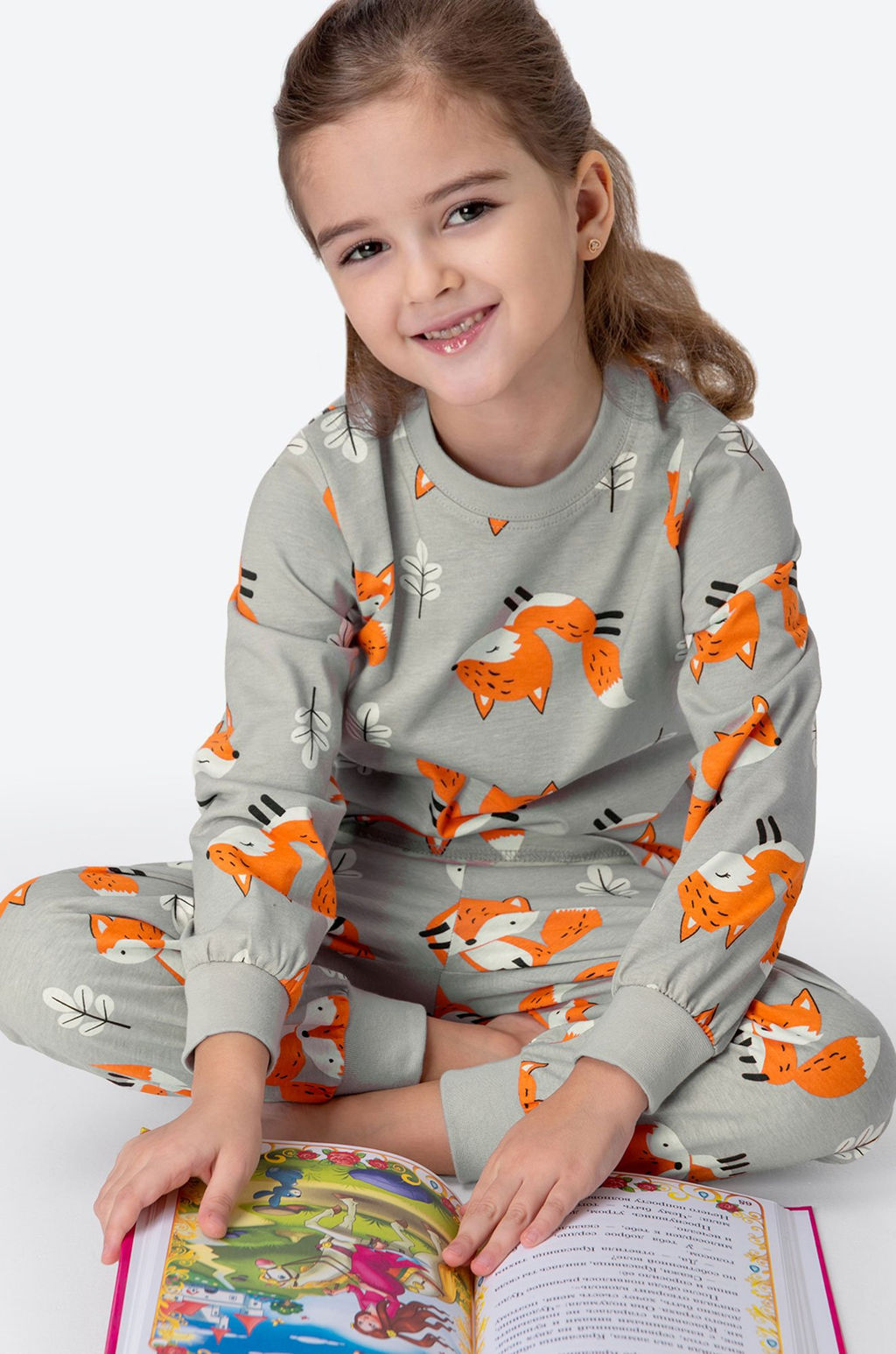 Хлопковая пижама для девочки Happyfox
