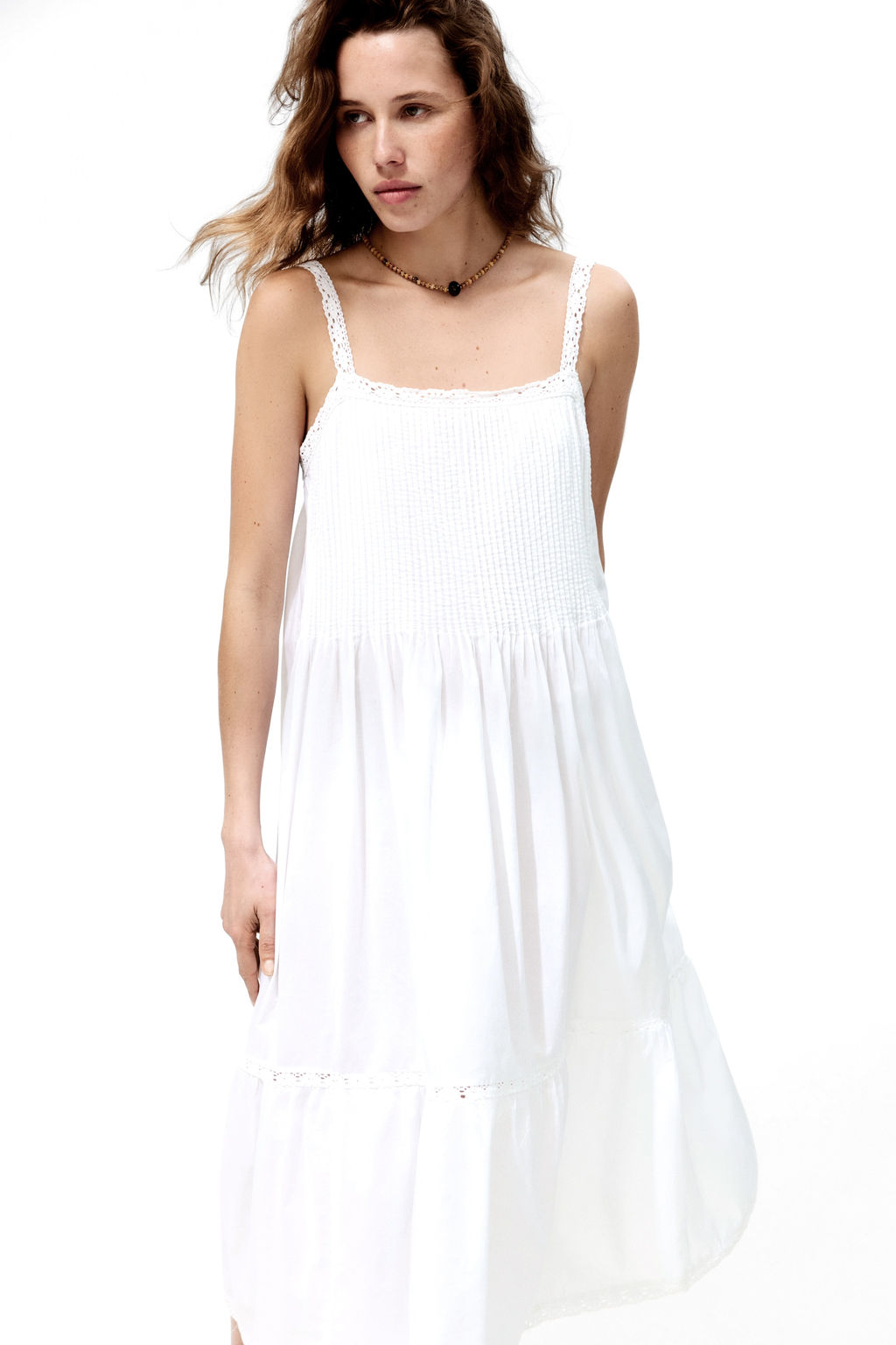 Vestido acampanado con ribetes de encaje - H&m фото 2