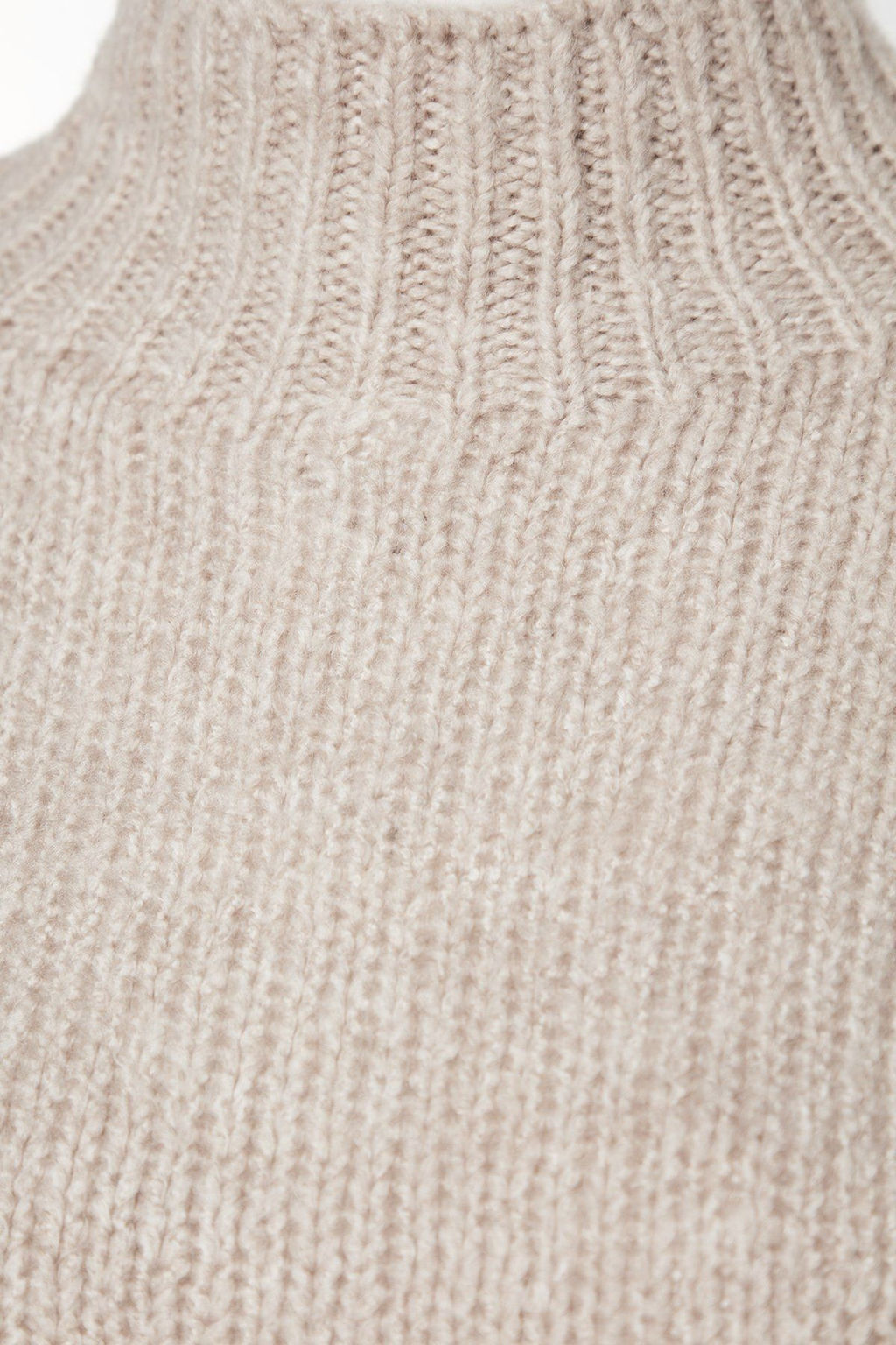 Tas Yumusak Dokulu Kal?n Bisiklet Yaka Triko Kazak TWOAW24KZ00290