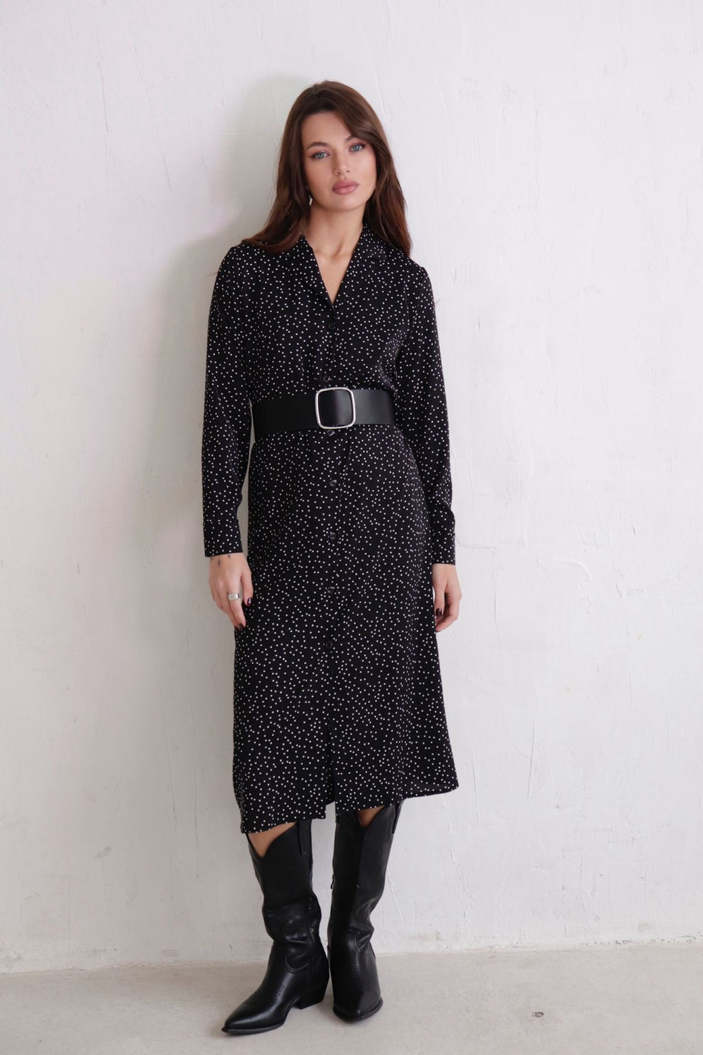 Платье-рубашка с английским воротником принт - Martichelli фото 17