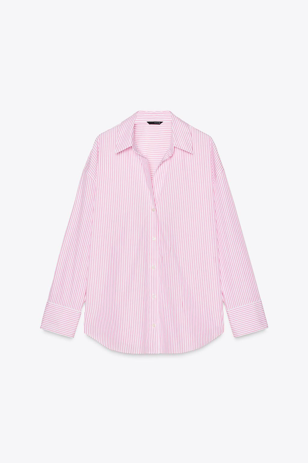 STRIPED POPLIN SHIRT WITH METALLIC THREAD - Zara фото 6