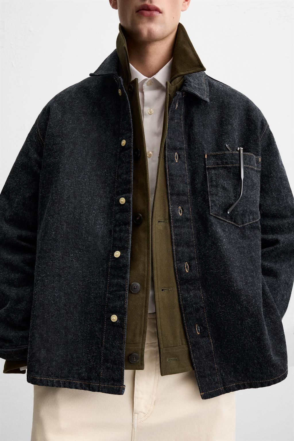 BRUSHED TEXTURE DENIM SHIRT - Zara фото 6