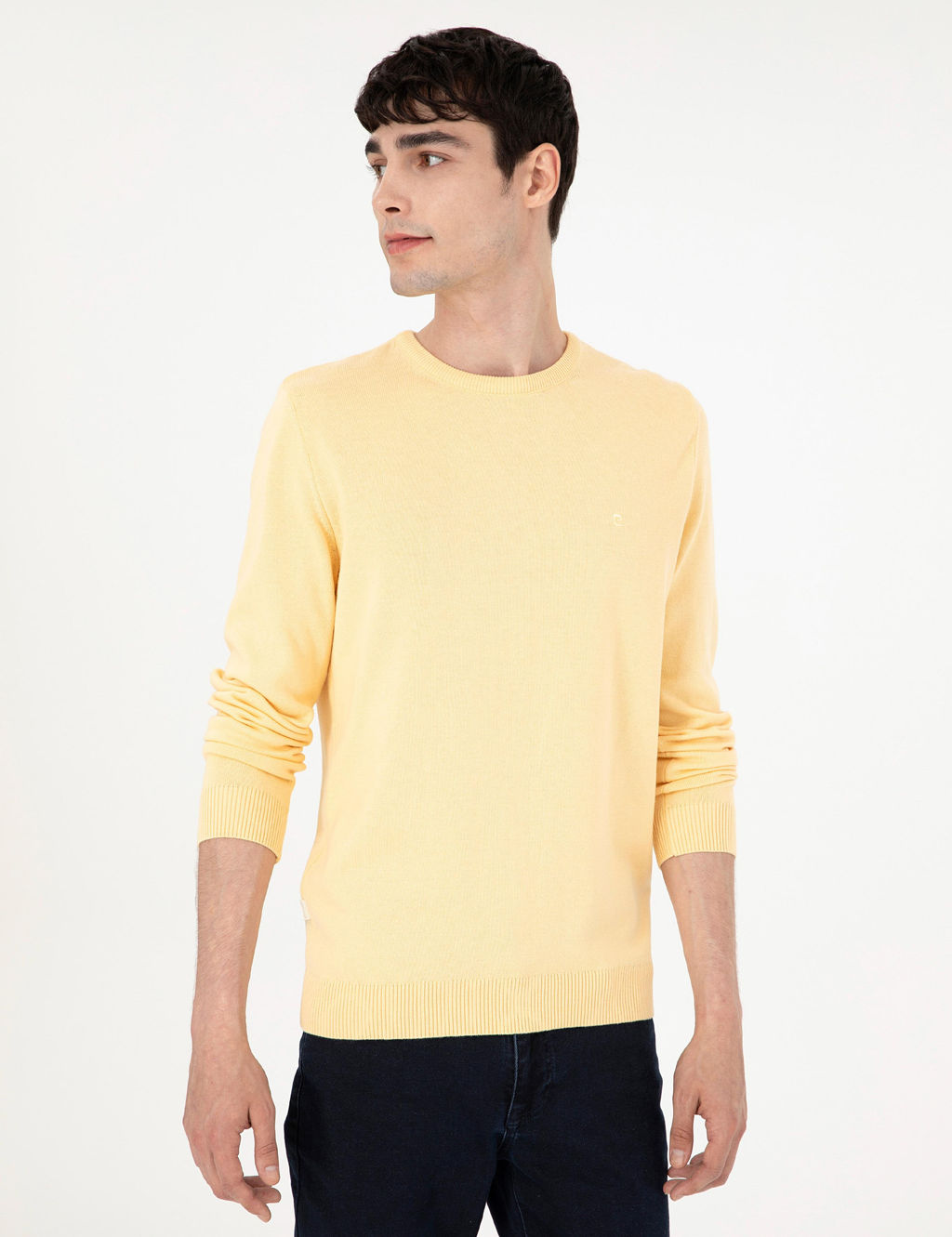 A__k Sar_ Slim Fit Bisiklet Yaka Basic Triko Kazak - Pierre cardin фото 3