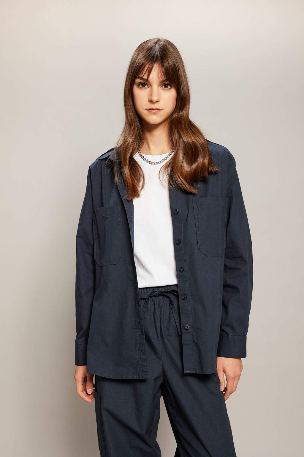 Relax Fit Poplin Uzun Kollu Gomlek Tunik - Defacto фото 2