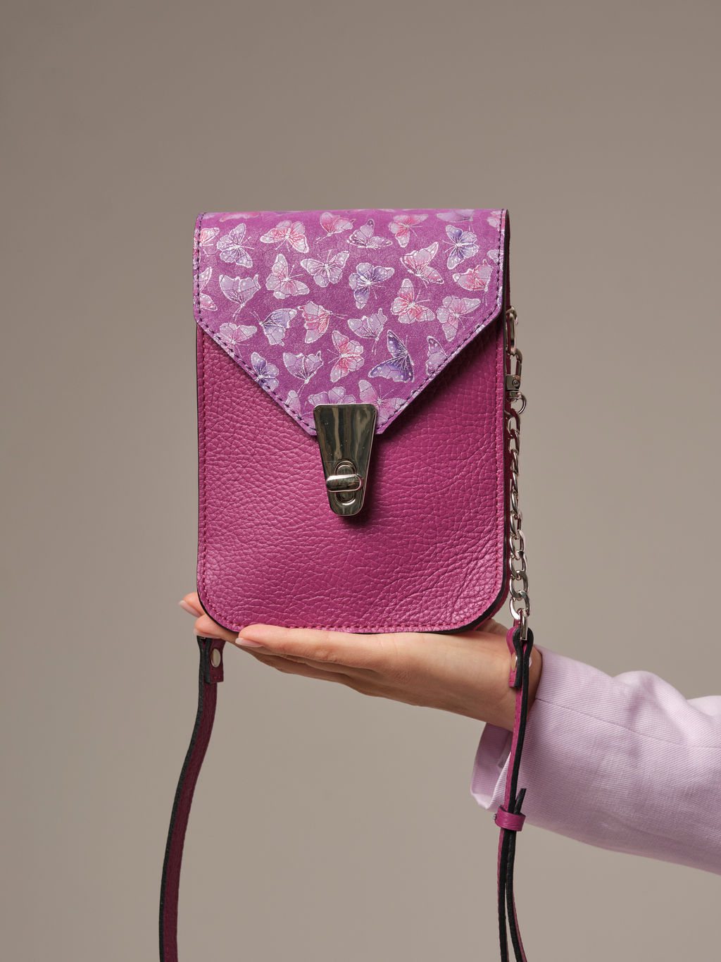 Сумка замшевая кросс-боди Deboro 31023 фиолетовый флокс