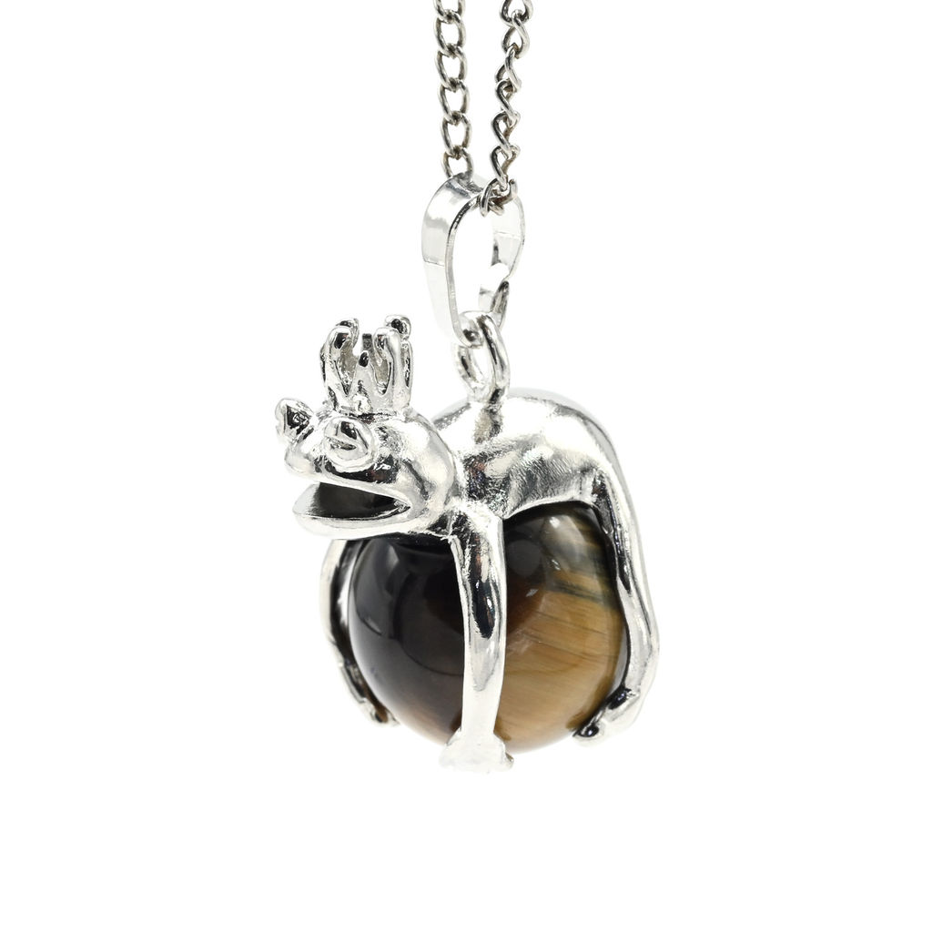 Подвеска с камнем тигровый глаз Царевна лягушка 17*25мм