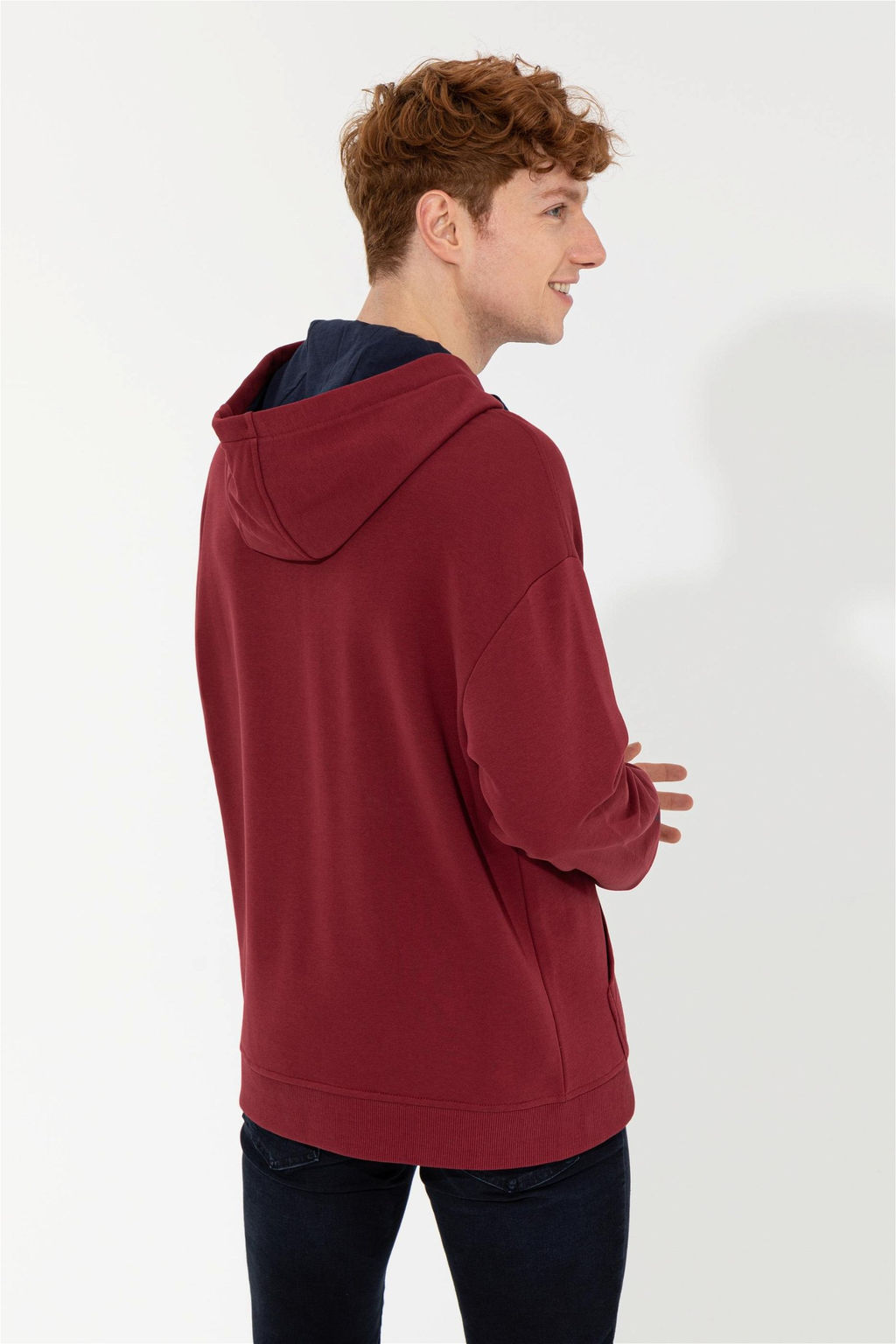 U. S. Polo Assn Мужская толстовка оверсайз с капюшоном вишневого цвета - U.s. polo assn фото 12