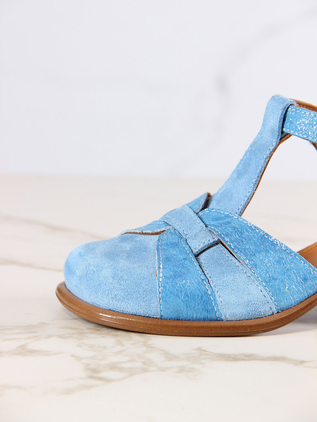 Босоножки 5038.23663bе.Голубой наплак+голубая замша