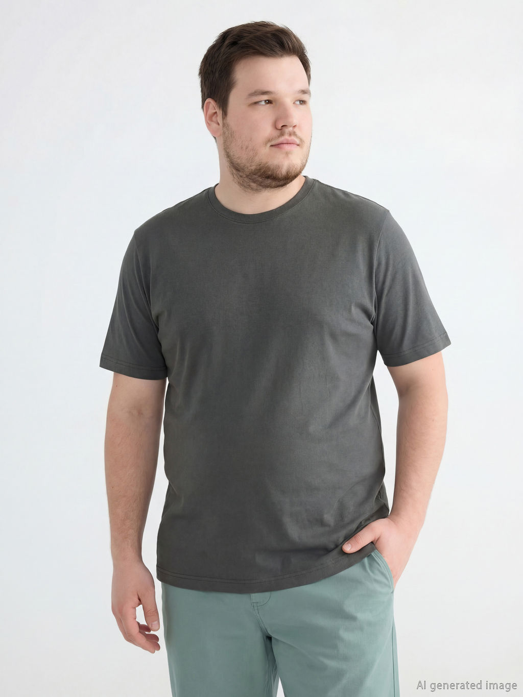 Bisiklet Yaka Penye Erkek Ti??rt