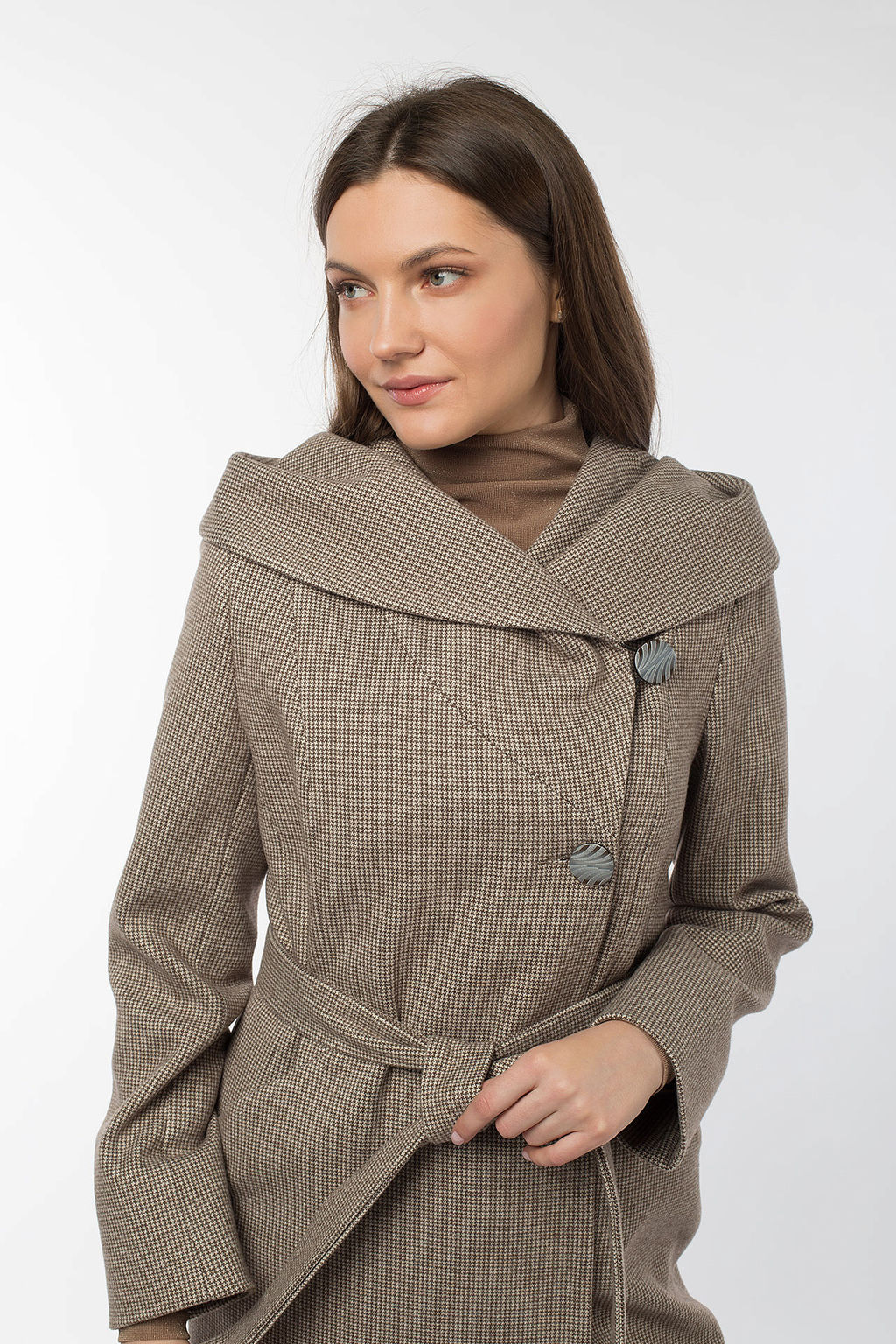 Пальто женское демисезонное (пояс) - El podio фото 2