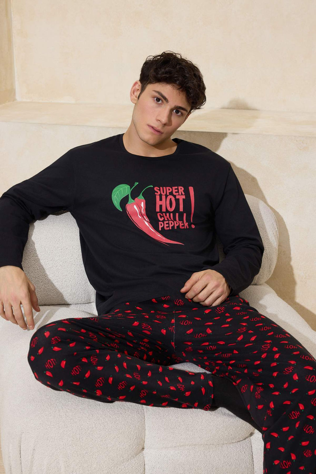 Mavi Uzun Kollu Pamuklu Ekose Desenli Ordek Bask?l? Pijama Tak?m? TMNAW26PT00044 - Trendyolmilla фото 5