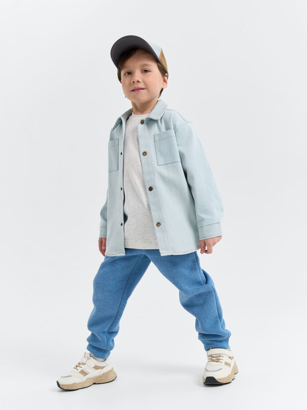 Джоггеры с задним карманом Голубика утепленные - Bungly фото 5