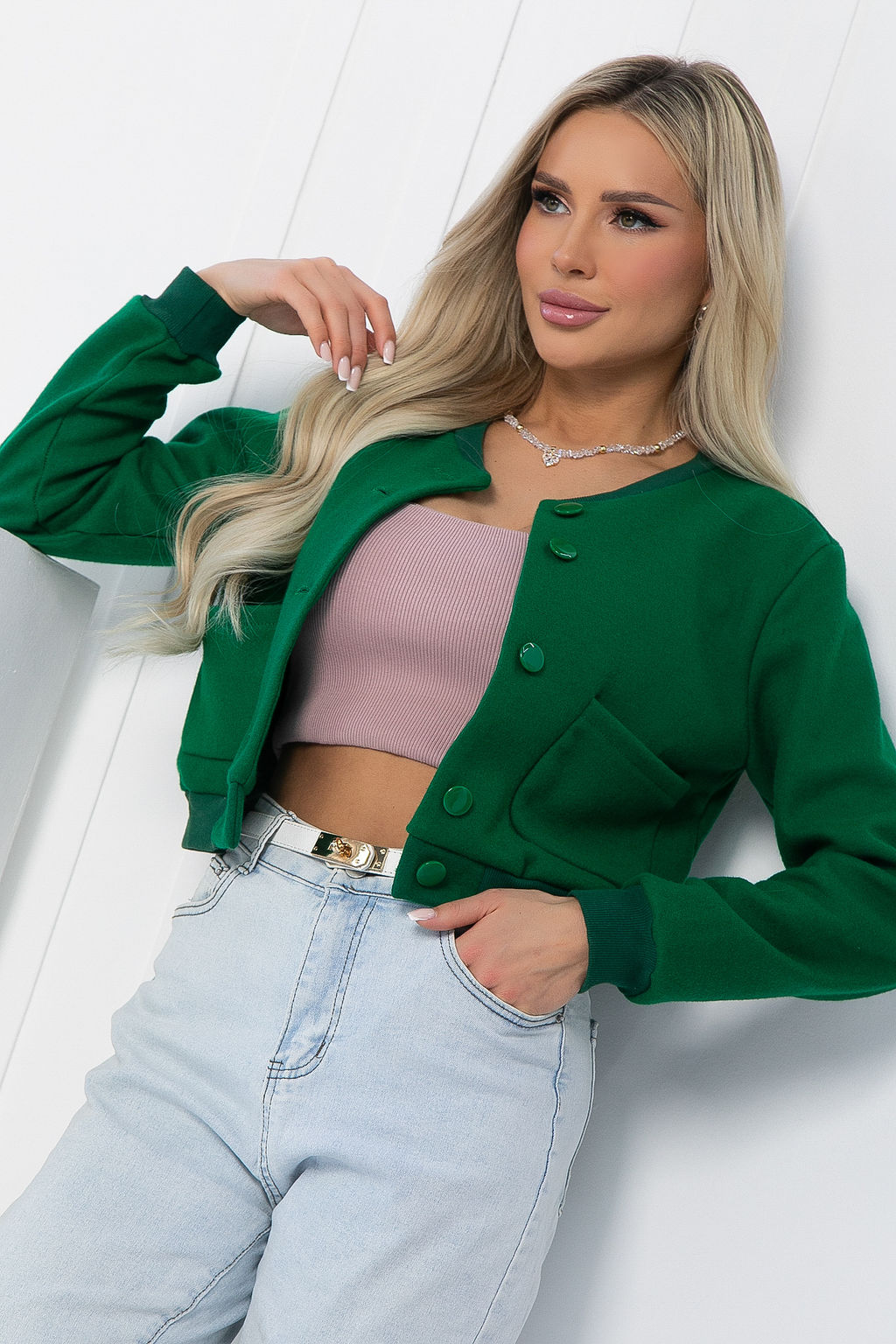Жакет В тренде (зеленый) Б12720-13 - Lt collection фото 4
