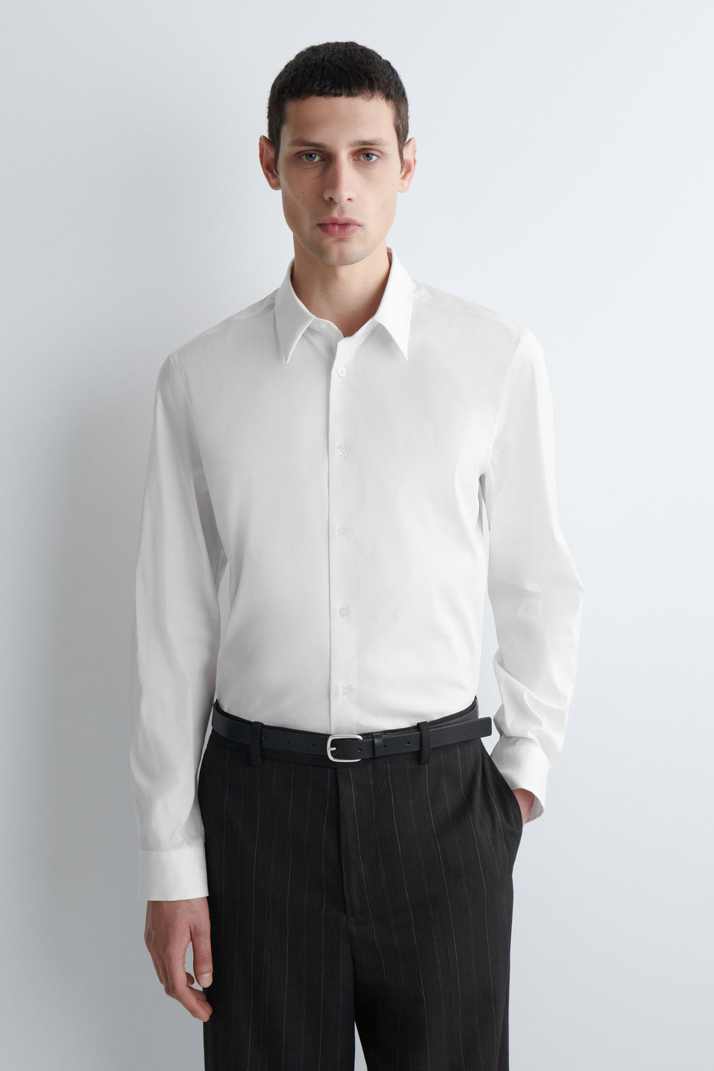 CAMISA SASTRE DE POPELINA DE ALGOD?N SLIM FIT - H&m фото 3
