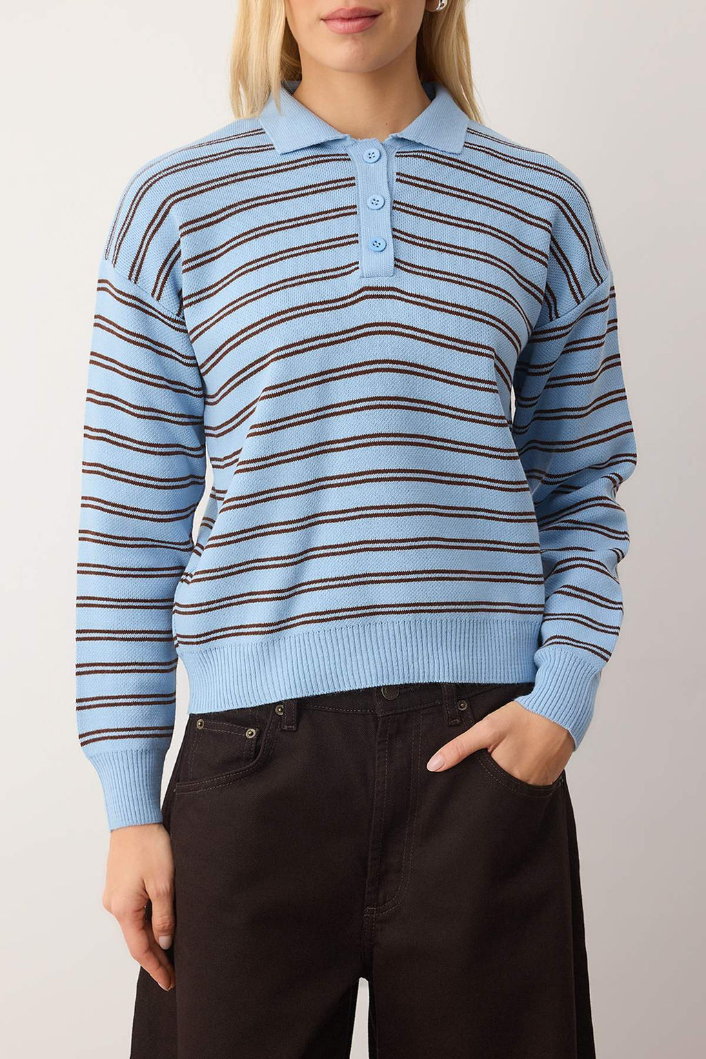 Mint Renk Bloklu Triko Kazak TWOAW22KZ0193 - Trendyolmilla фото 20