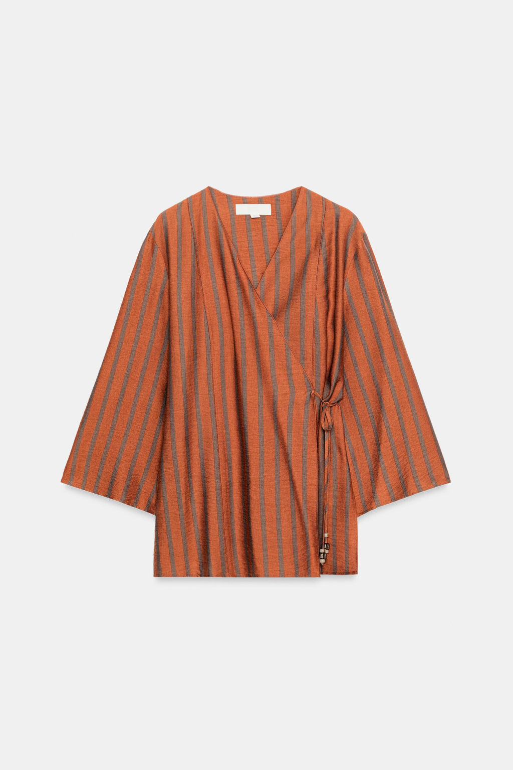 CHAQUETA CRUZADA RAYAS / Naranja quemado