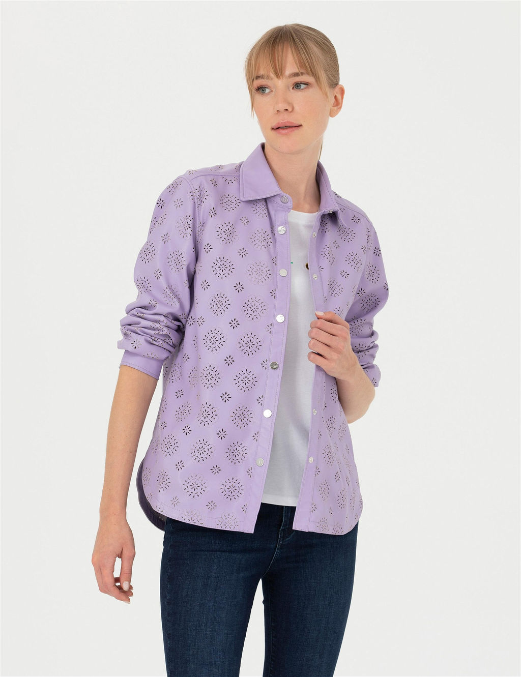 Eflatun Comfort Fit Uzun Kollu G_mlek