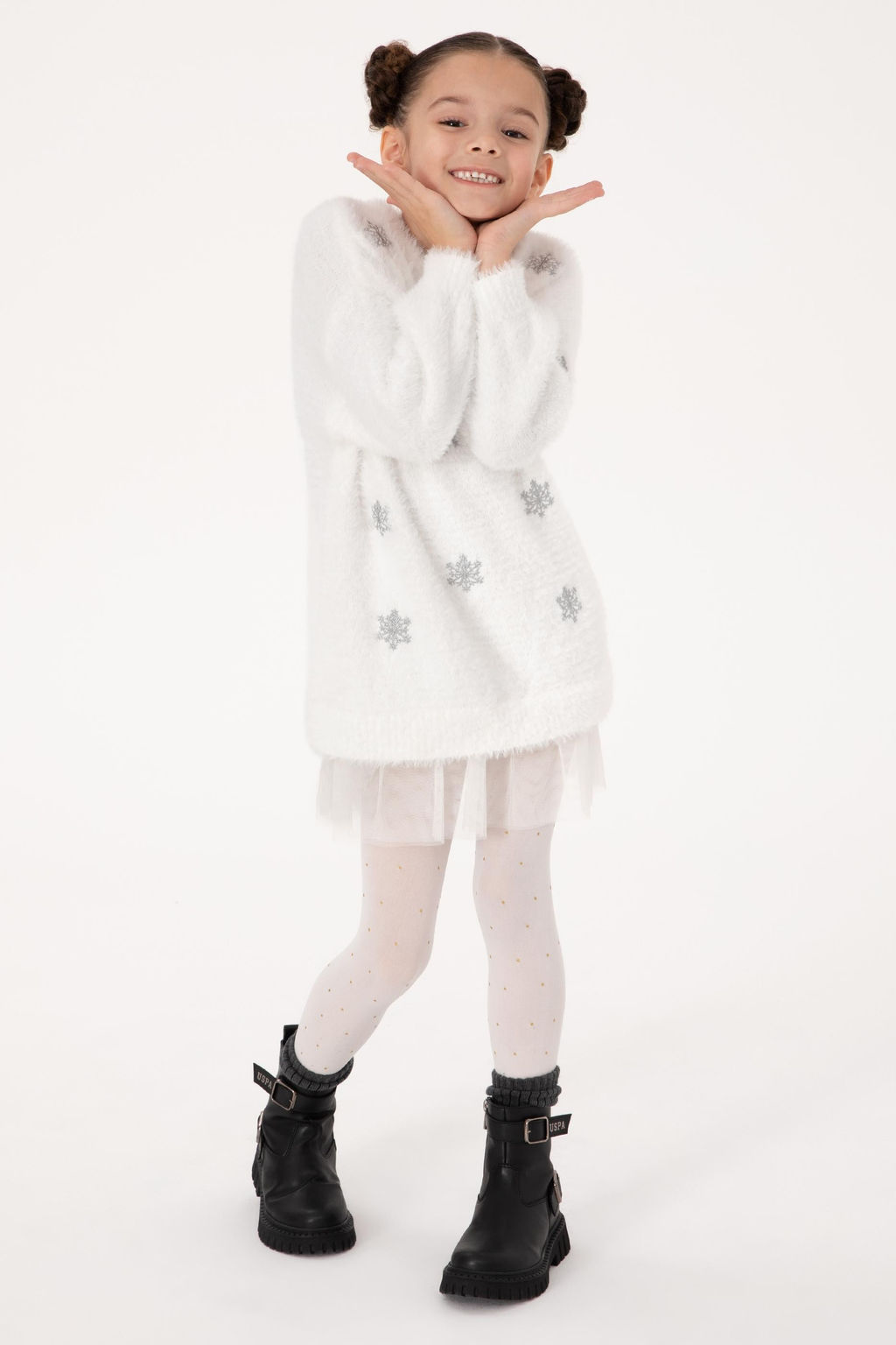 K_z _ocuk Krem Triko Elbise - U.s. polo assn фото 3