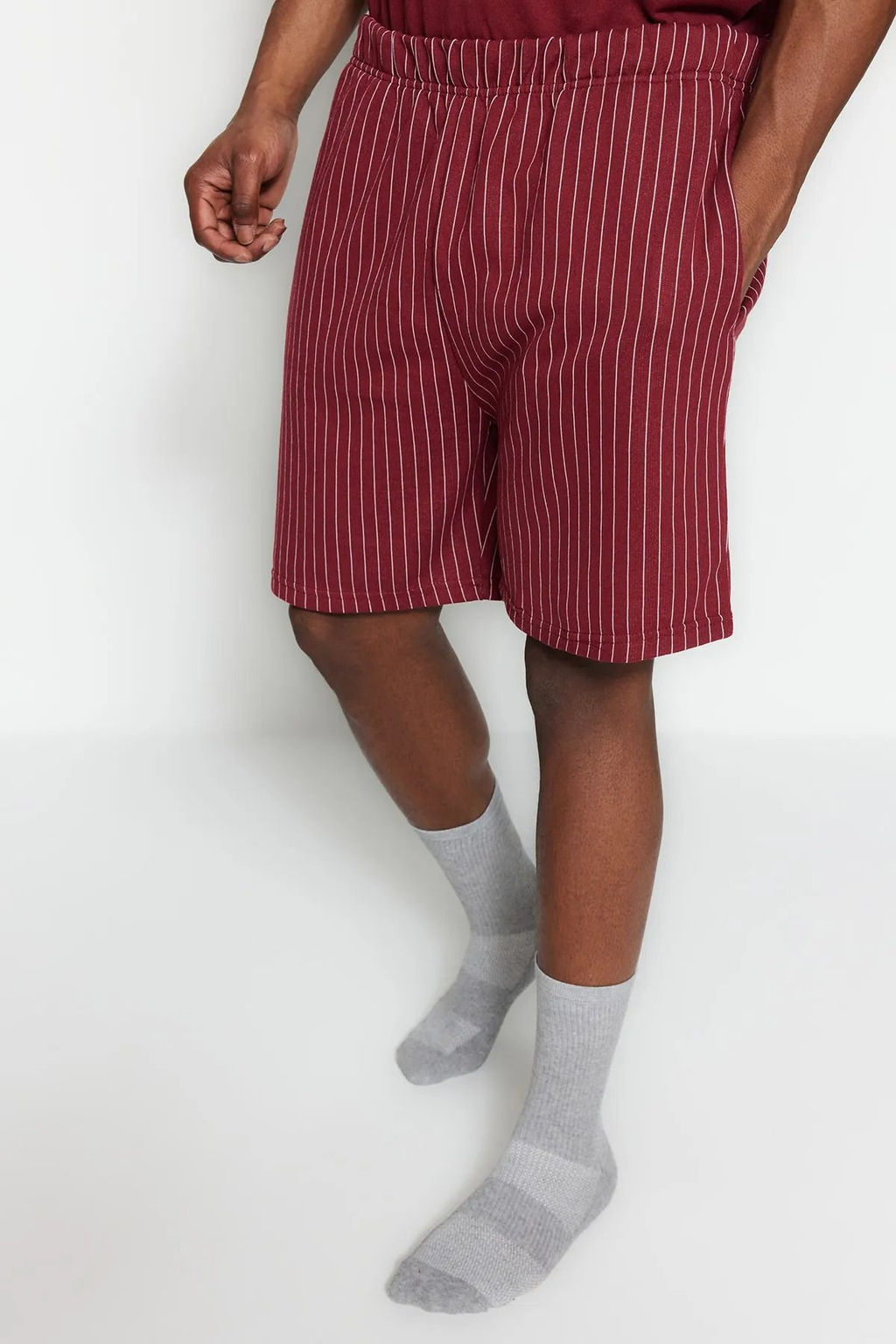 TRENDYOL MAN Buyuk Beden Bordo Regular Fit Rahat Bask?l? Sortlu Pijama Tak?m? TMNSS23PT00014 - Trendyolmilla фото 16