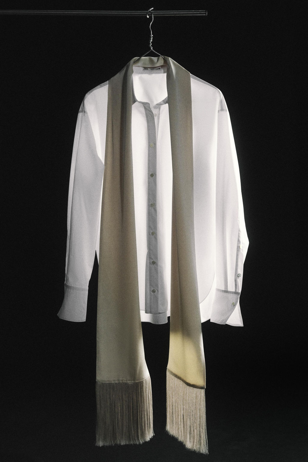 CAMISA PA?UELO FLECOS ZW COLLECTION / Blanco - Zara фото 5