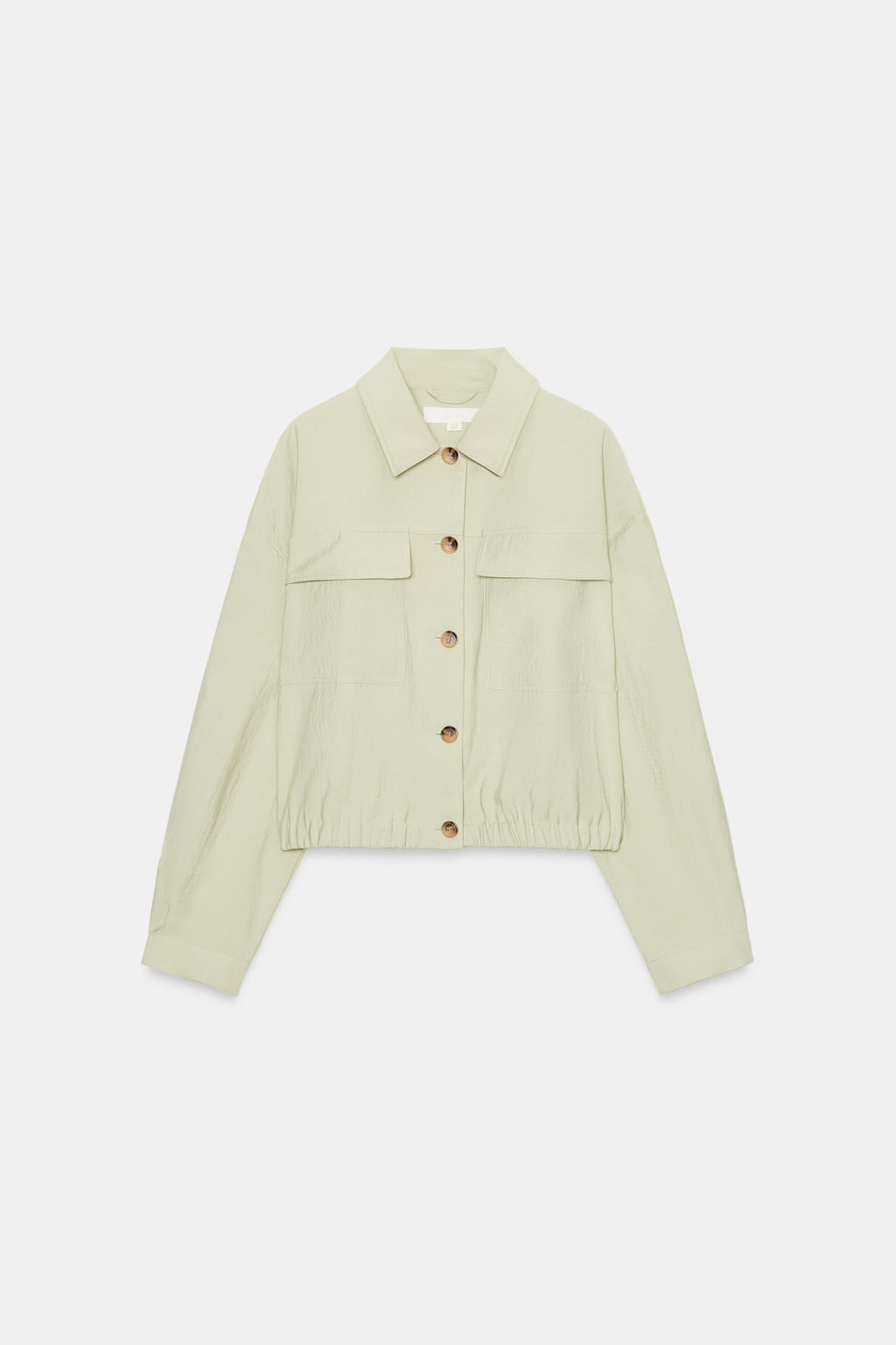 CHAQUETA CORTA BOLSILLOS SOLAPA / Verde agua - Zara фото 7