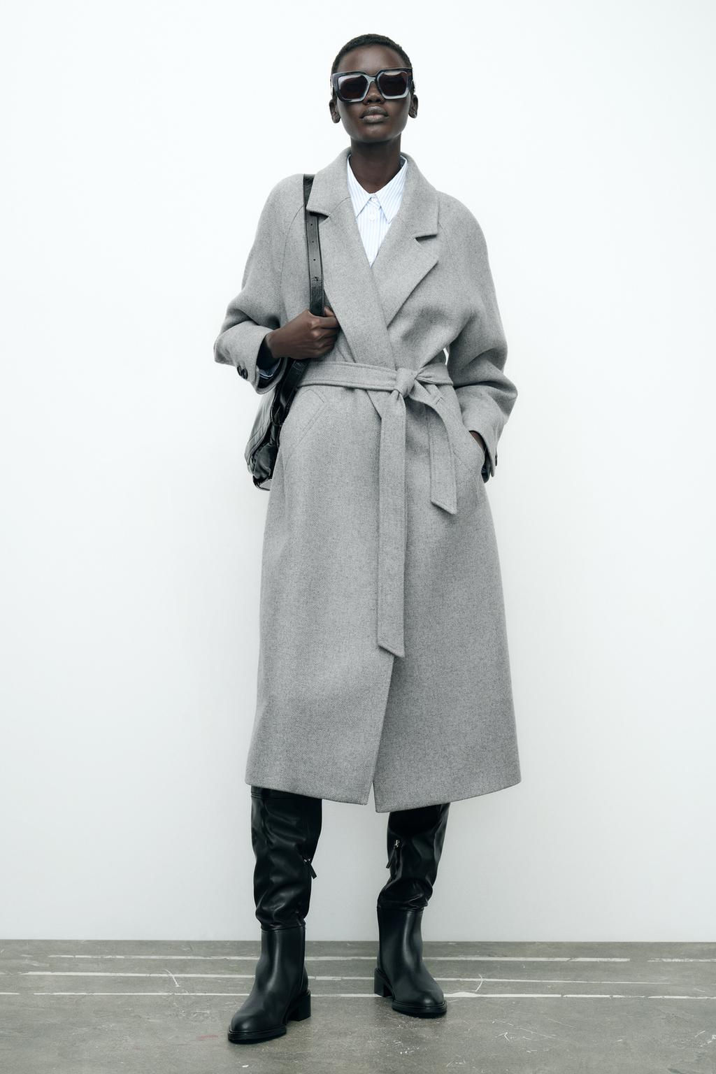 LONGLINE BELTED WOOL BLEND COAT - Zara фото 2