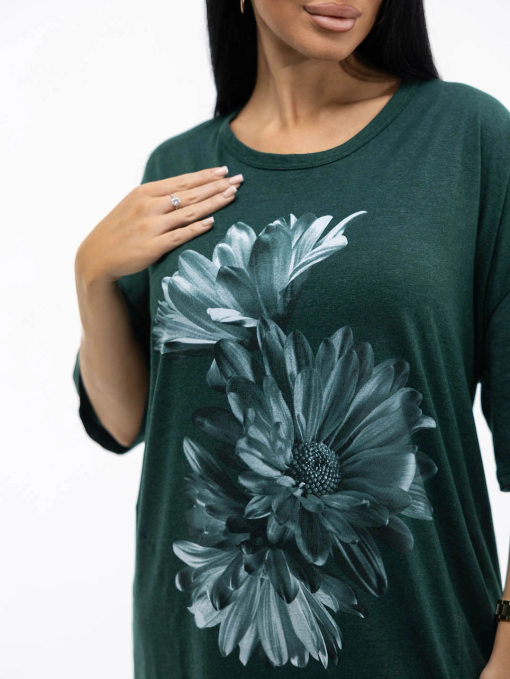 Туника женская, цвет зеленый