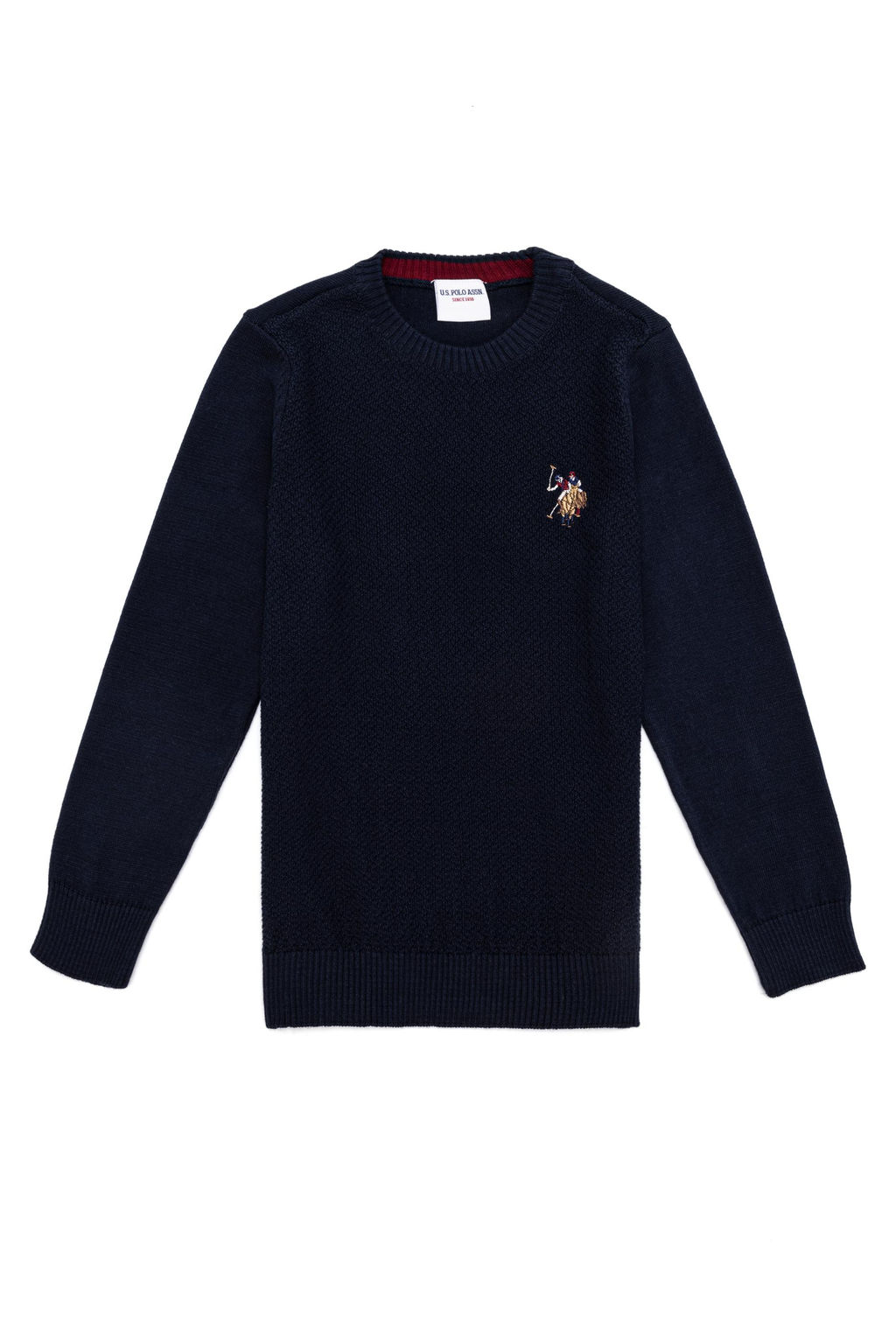U. S. Polo Assn / Темно-синий трикотажный свитер с круглым вырезом для мальчика - U.s. polo assn фото 7