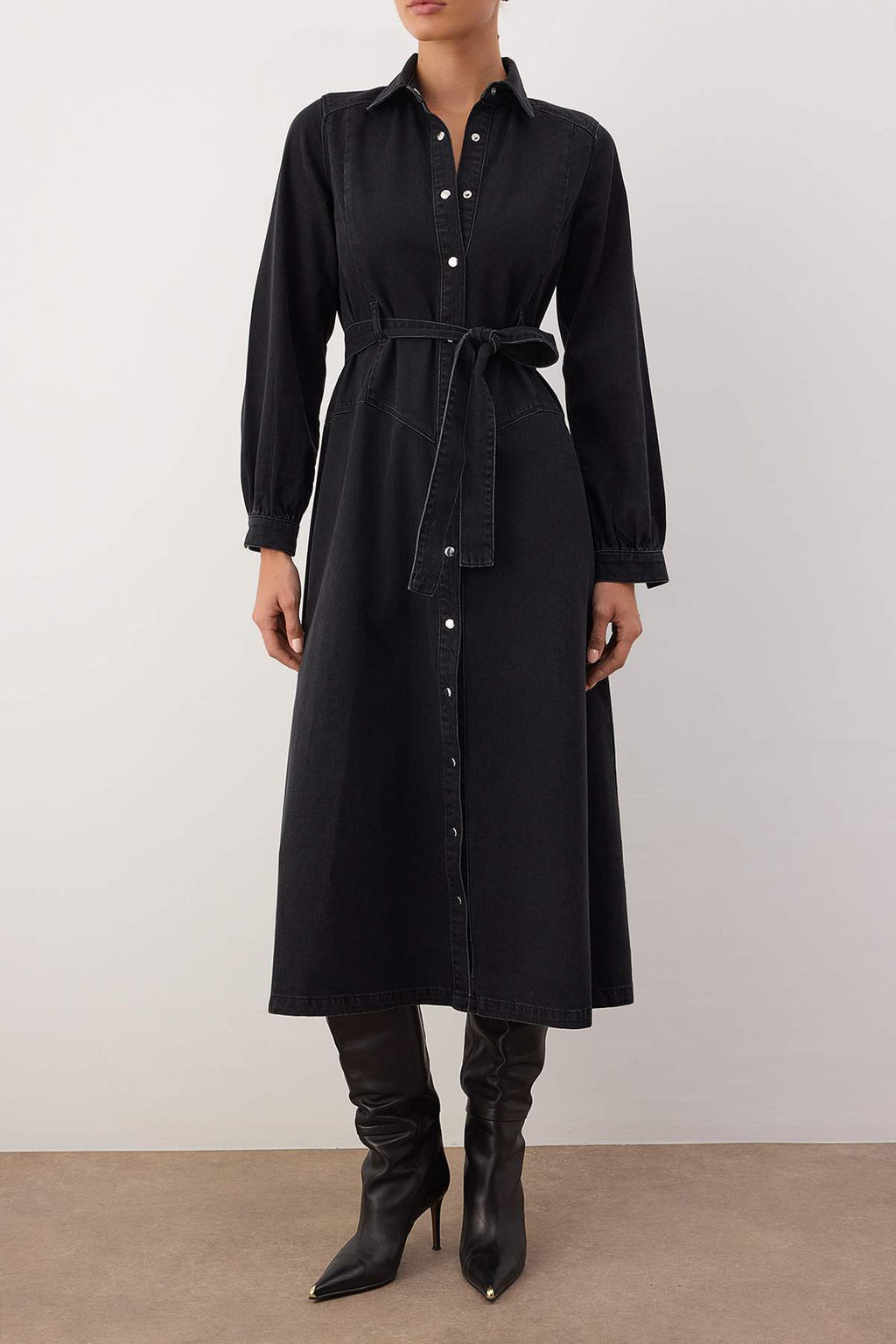 Siyah Kemer Detayl? Maxi Denim Elbise TWOAW26EL00044