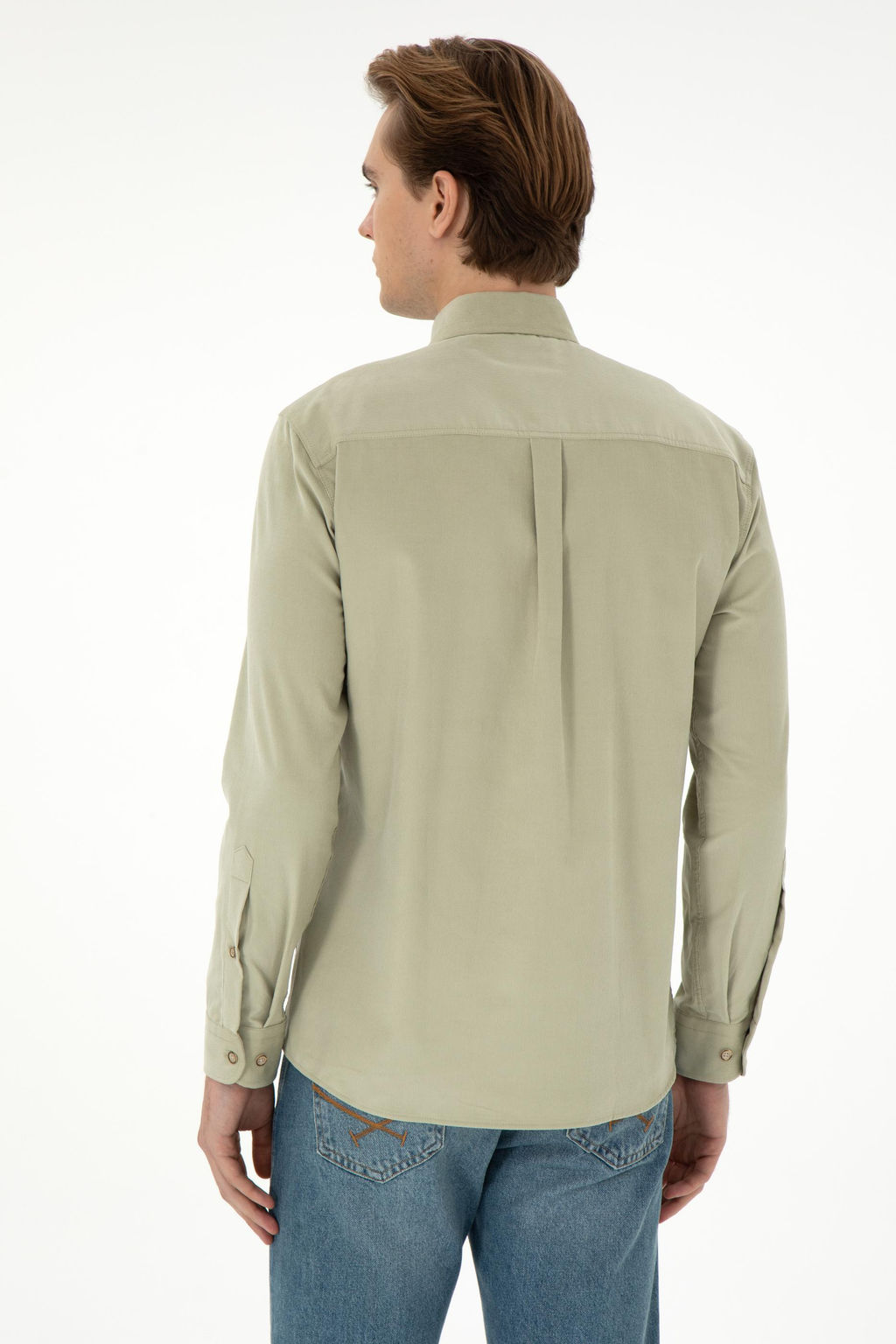 Мужская рубашка светло-хаки с длинным рукавом Неожиданная скидка в корзине - U.s. polo assn фото 5