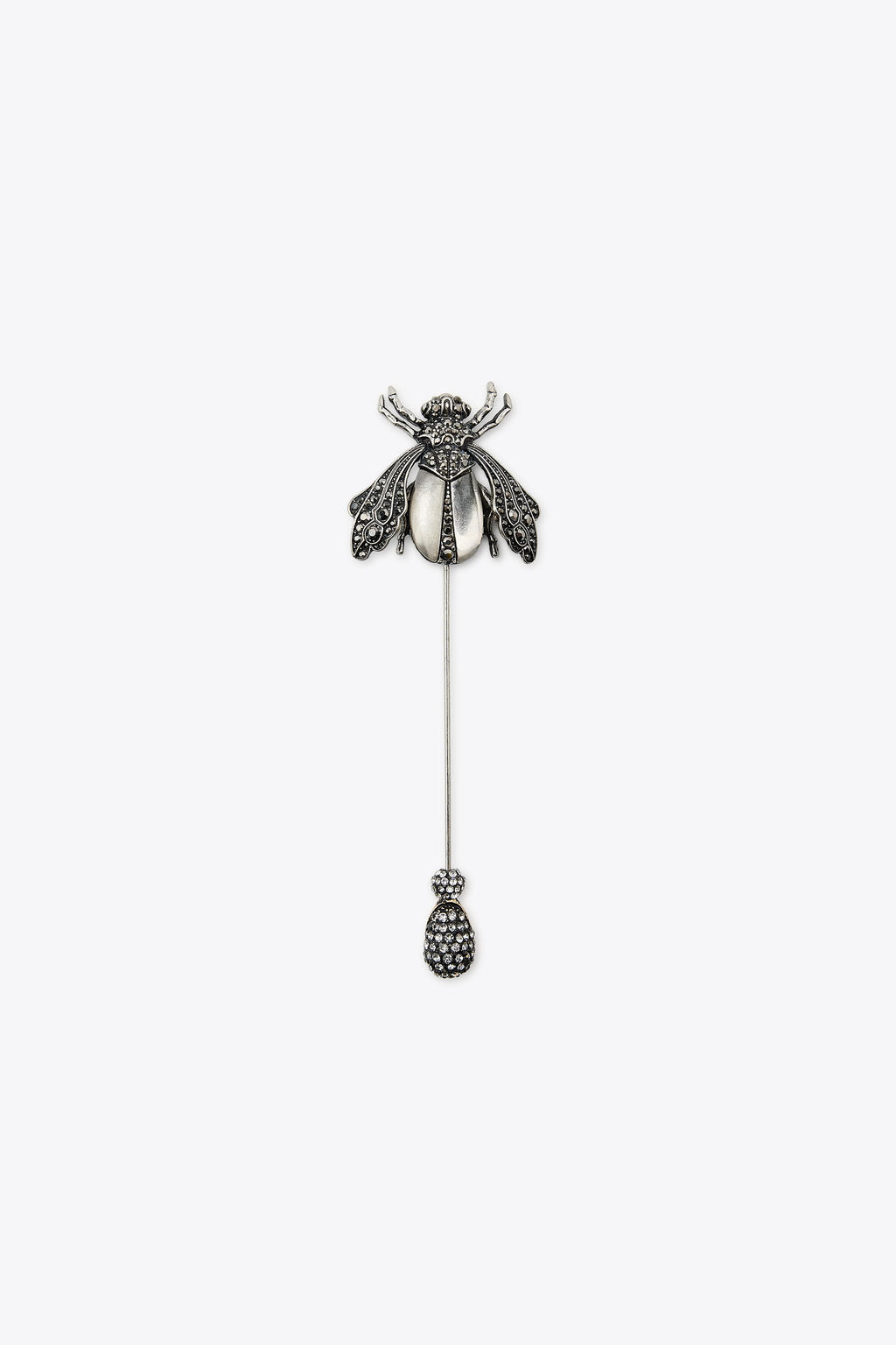 MAXI METAL BEE BROOCH WITH RHINESTONES